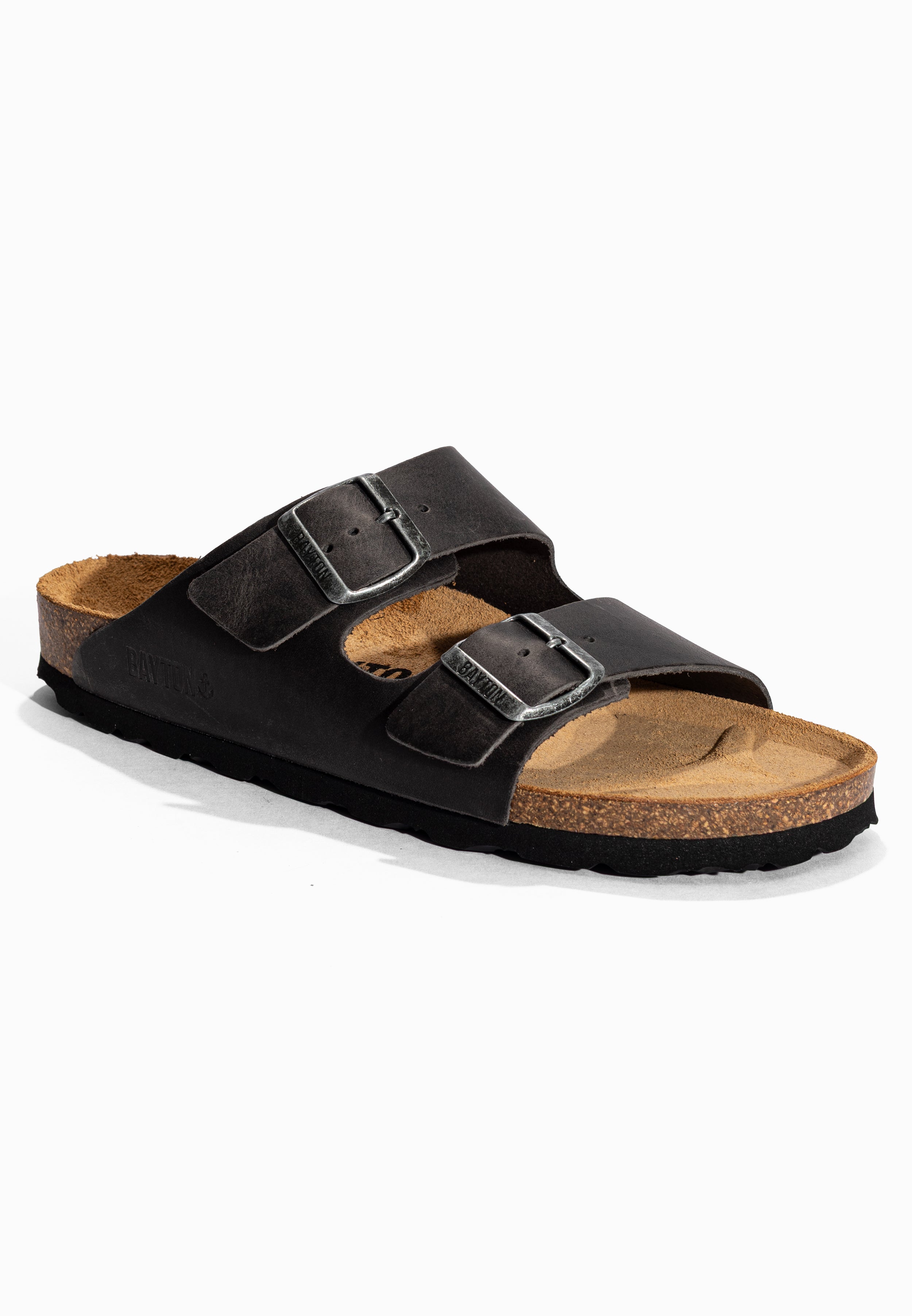 Sandales 2 Brides Atlas Gris 100% Cuir