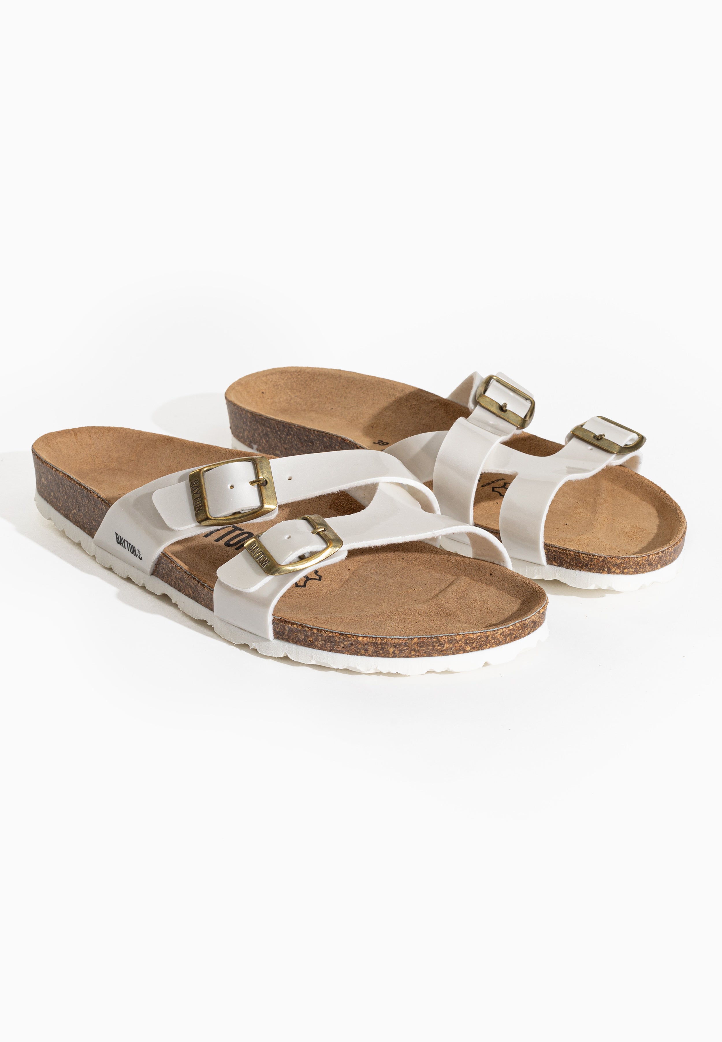 Cleo White 2 Strap Sandals