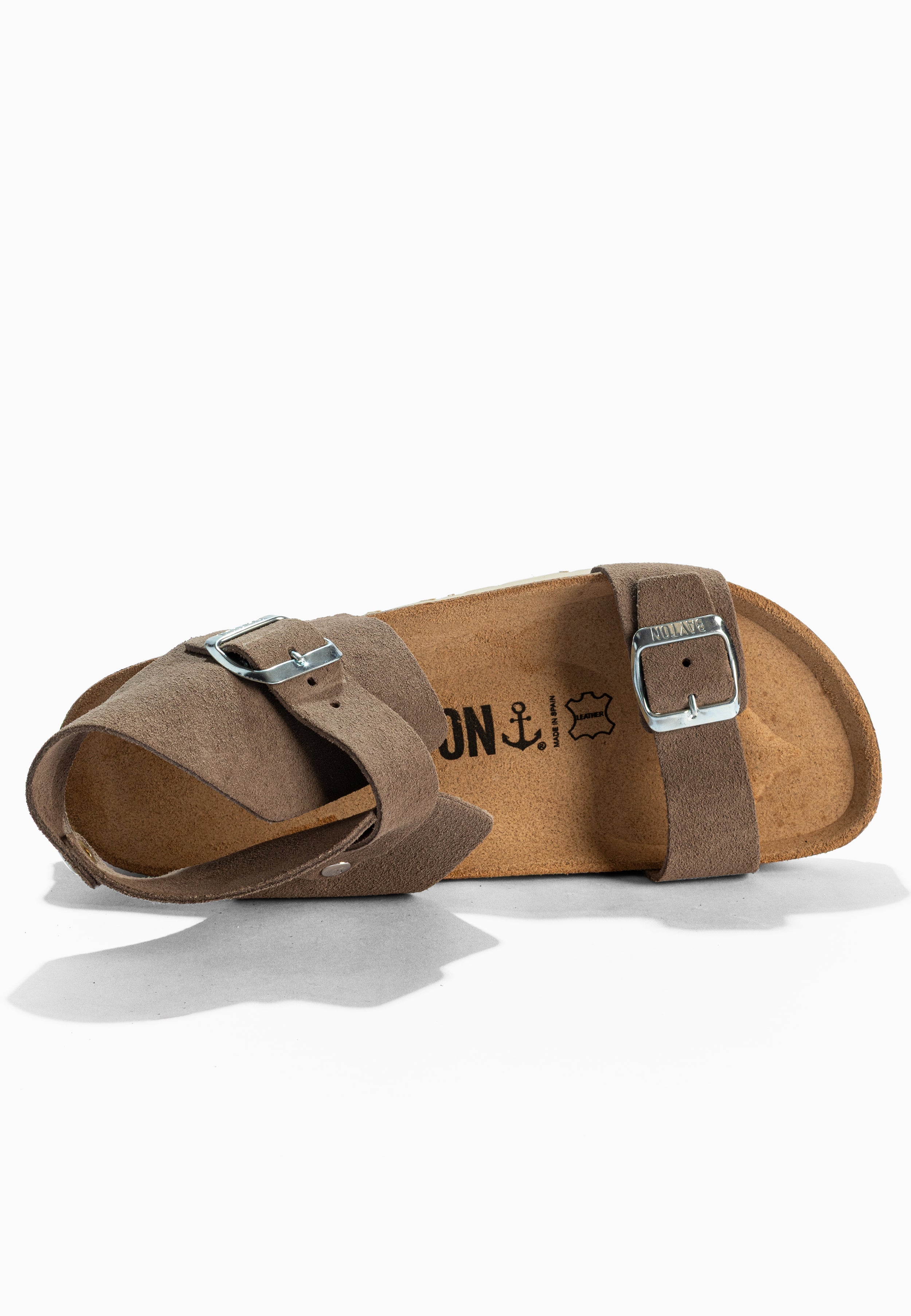 Dubbo Taupe Suede Leather Multi-Strap Platform Sandals