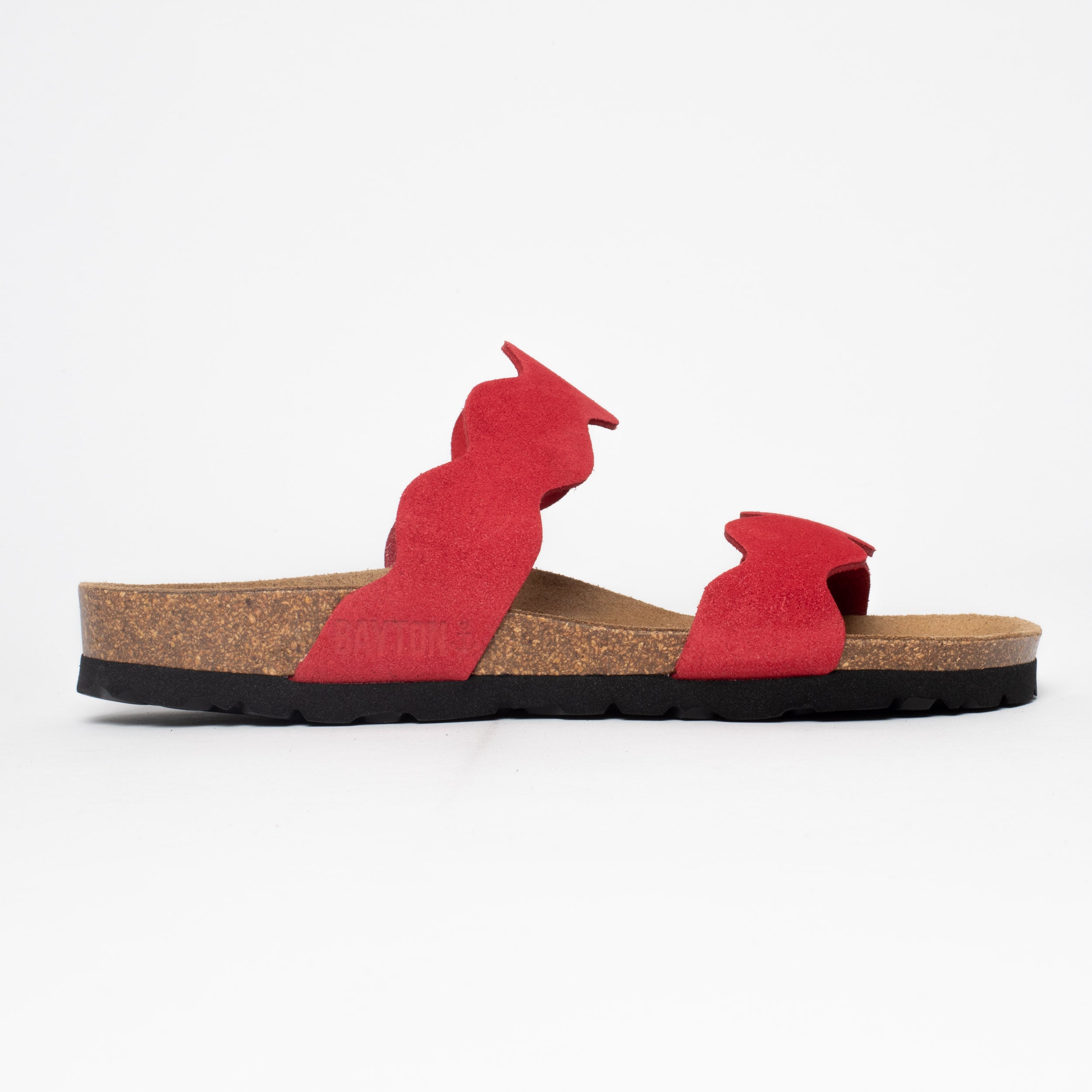 Sandales 2 Brides Wanneroo Rouge en Cuir Suédé