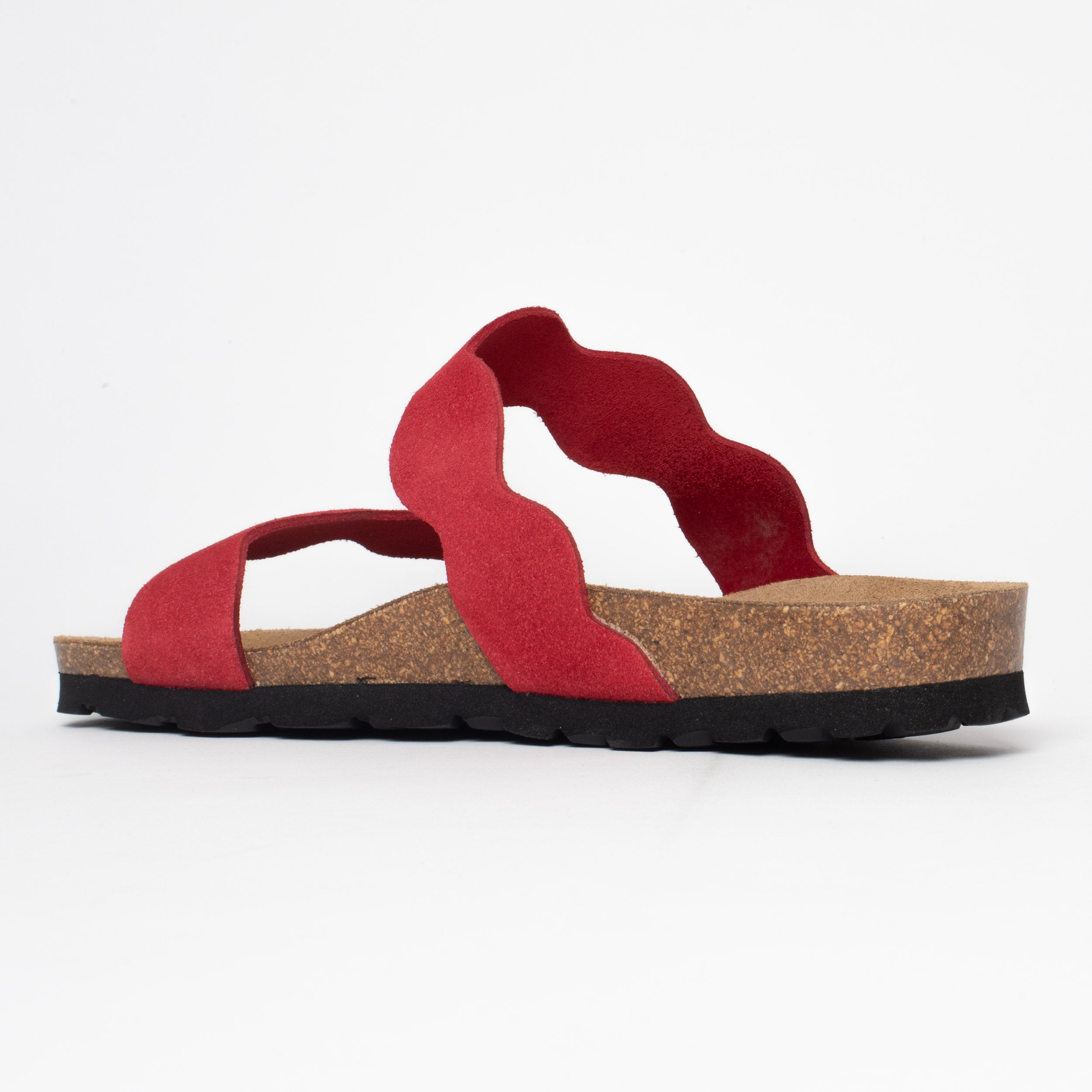 Sandales 2 Brides Wanneroo Rouge en Cuir Suédé