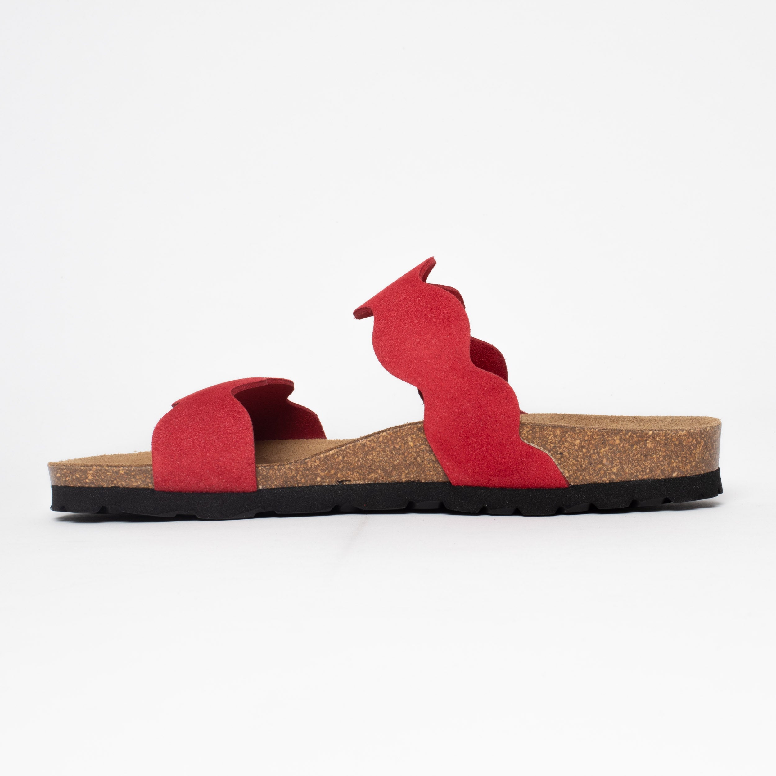 Sandales 2 Brides Wanneroo Rouge en Cuir Suédé