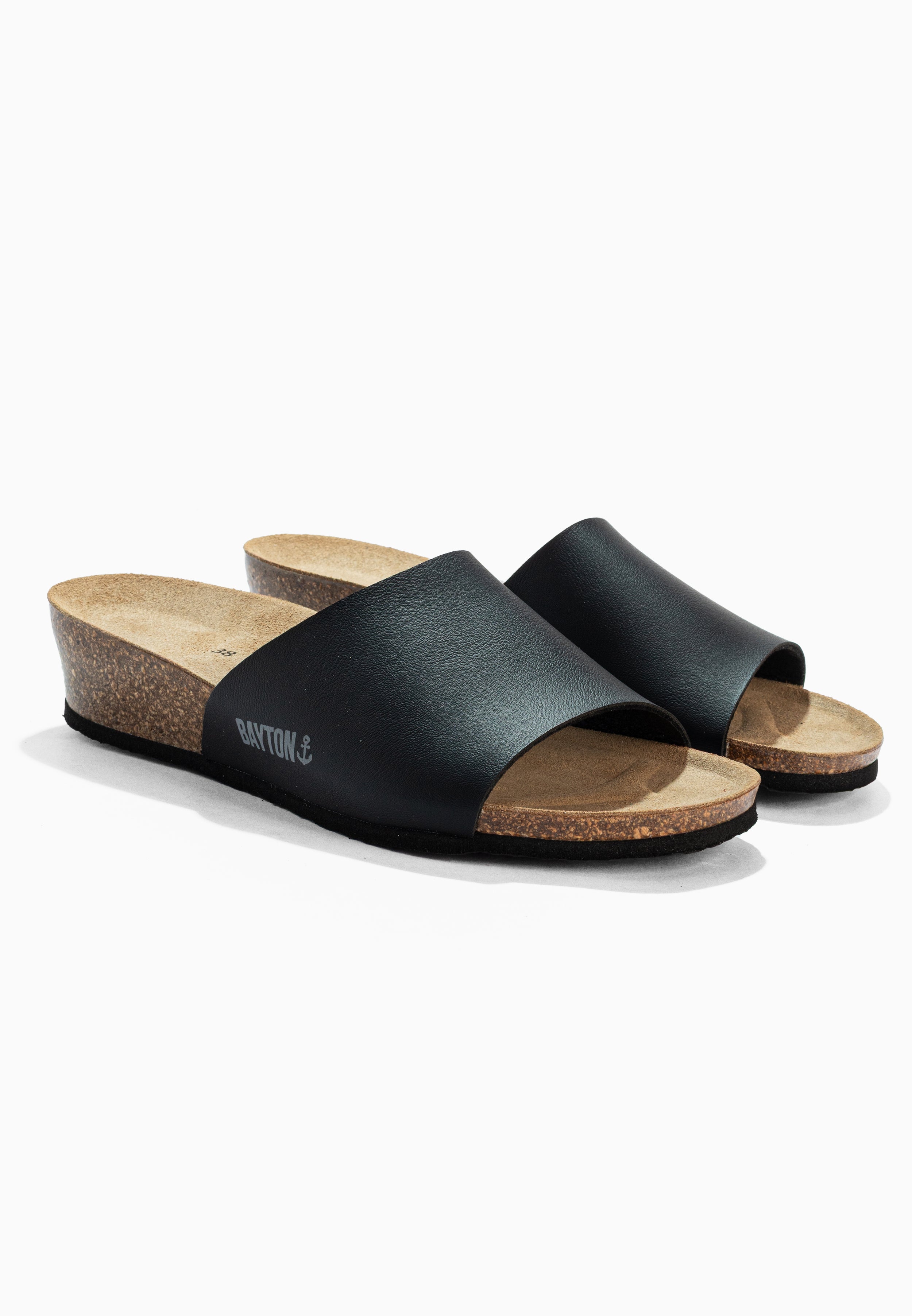 Sandalias Ventura Cuña Y Semicuña Negro