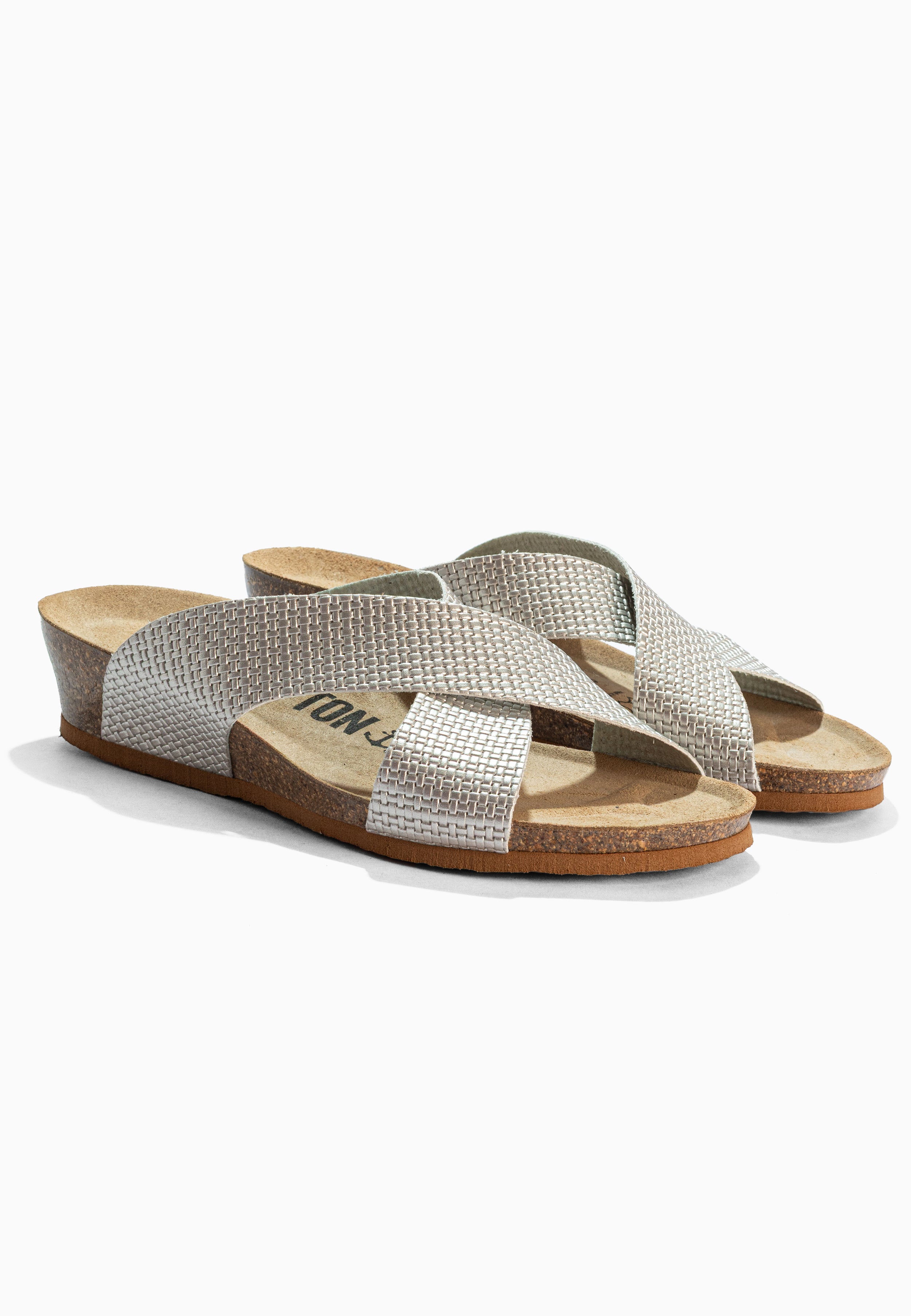 Sandalias Marta Plata Cuña Y Semicuña