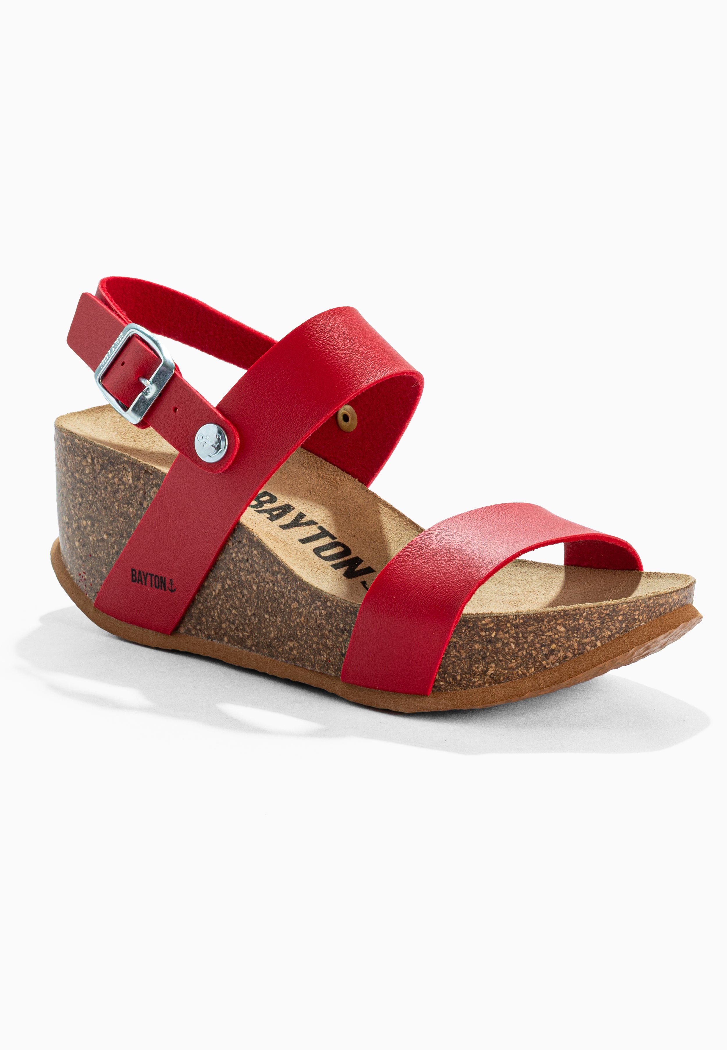 Sandalias Selene Rojas De Cuña Y Semicuña