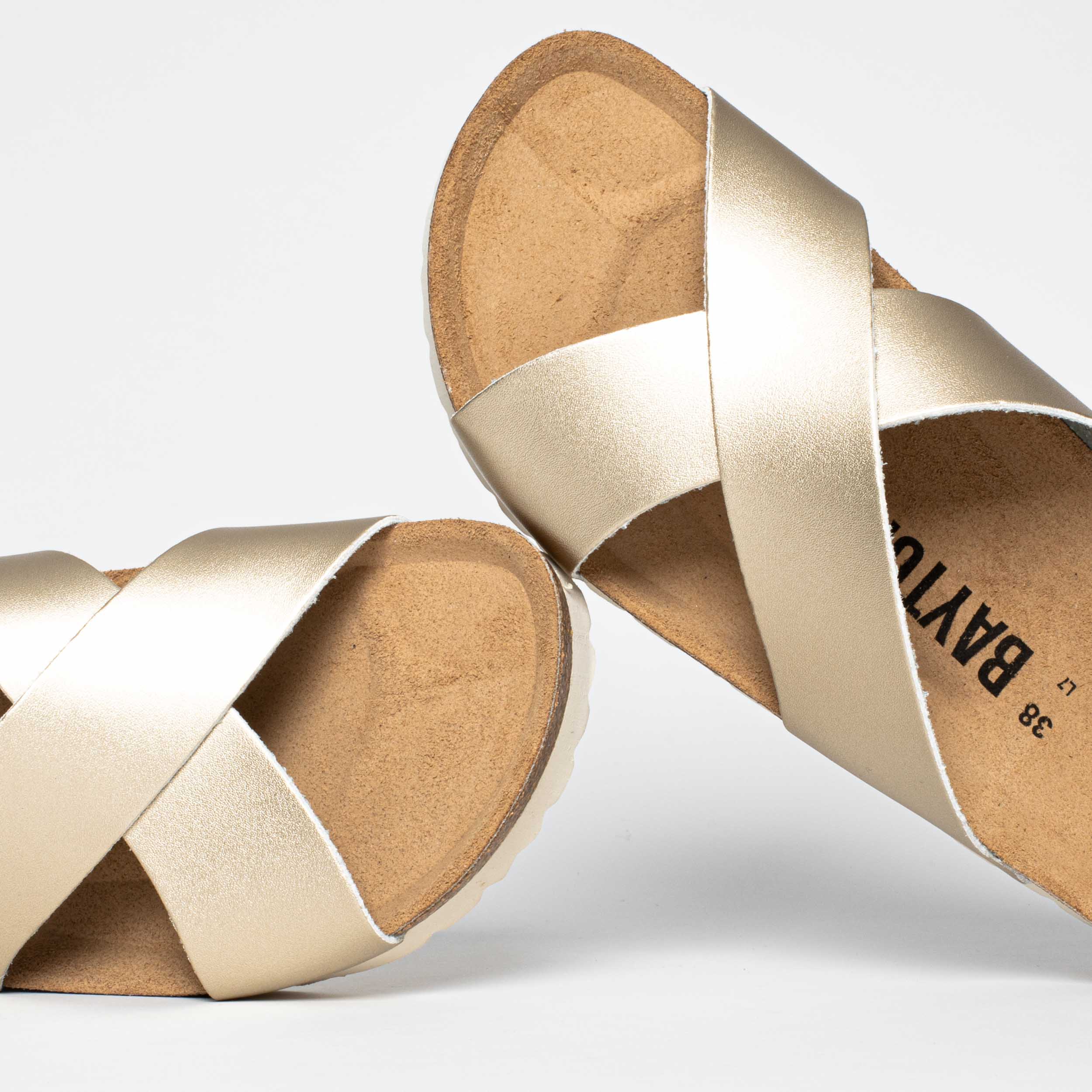 Gomera Light Gold 2 Strap Sandals