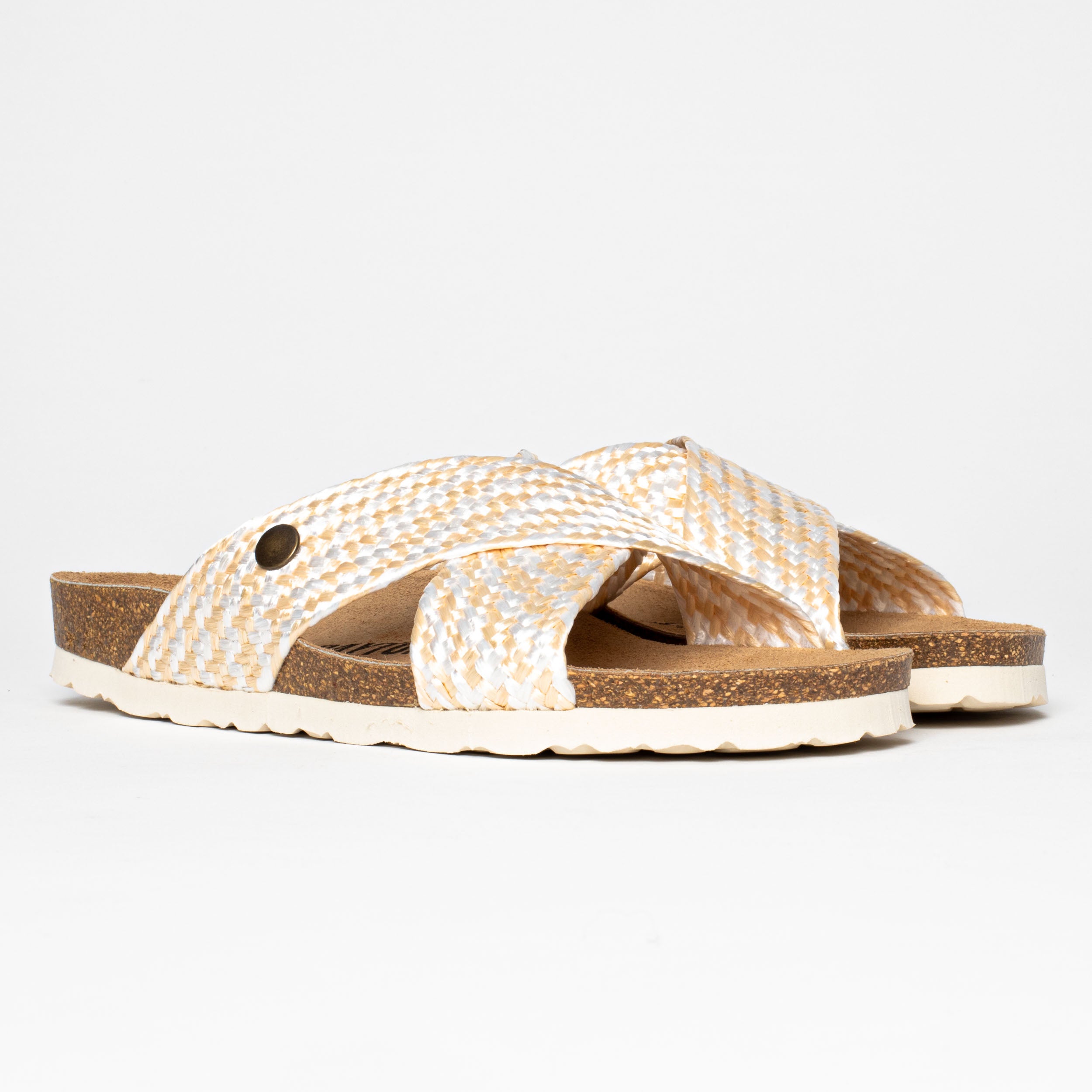 Elche Golden 2 Strap Sandals