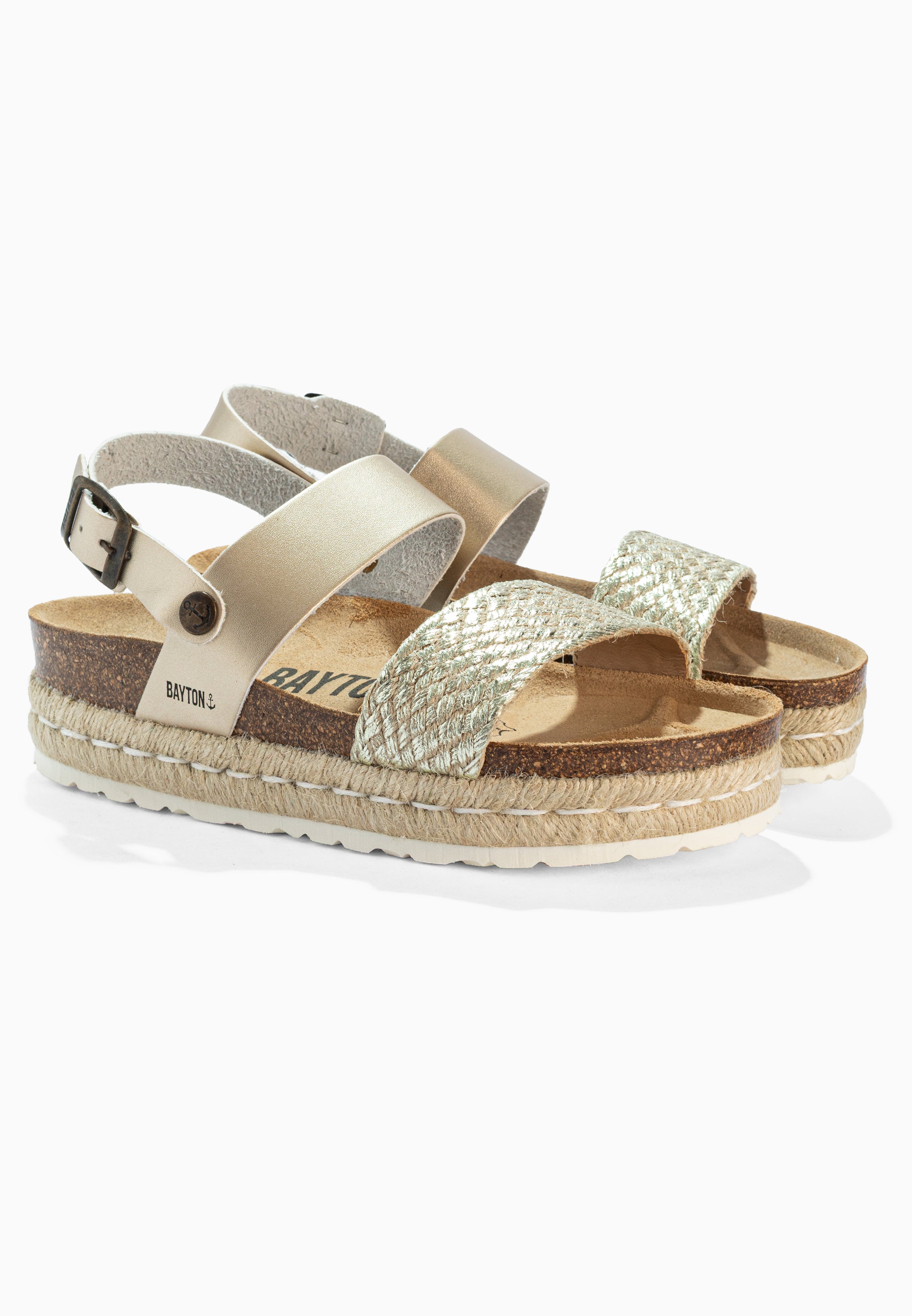 Gaceo Light Gold Platform Sandals