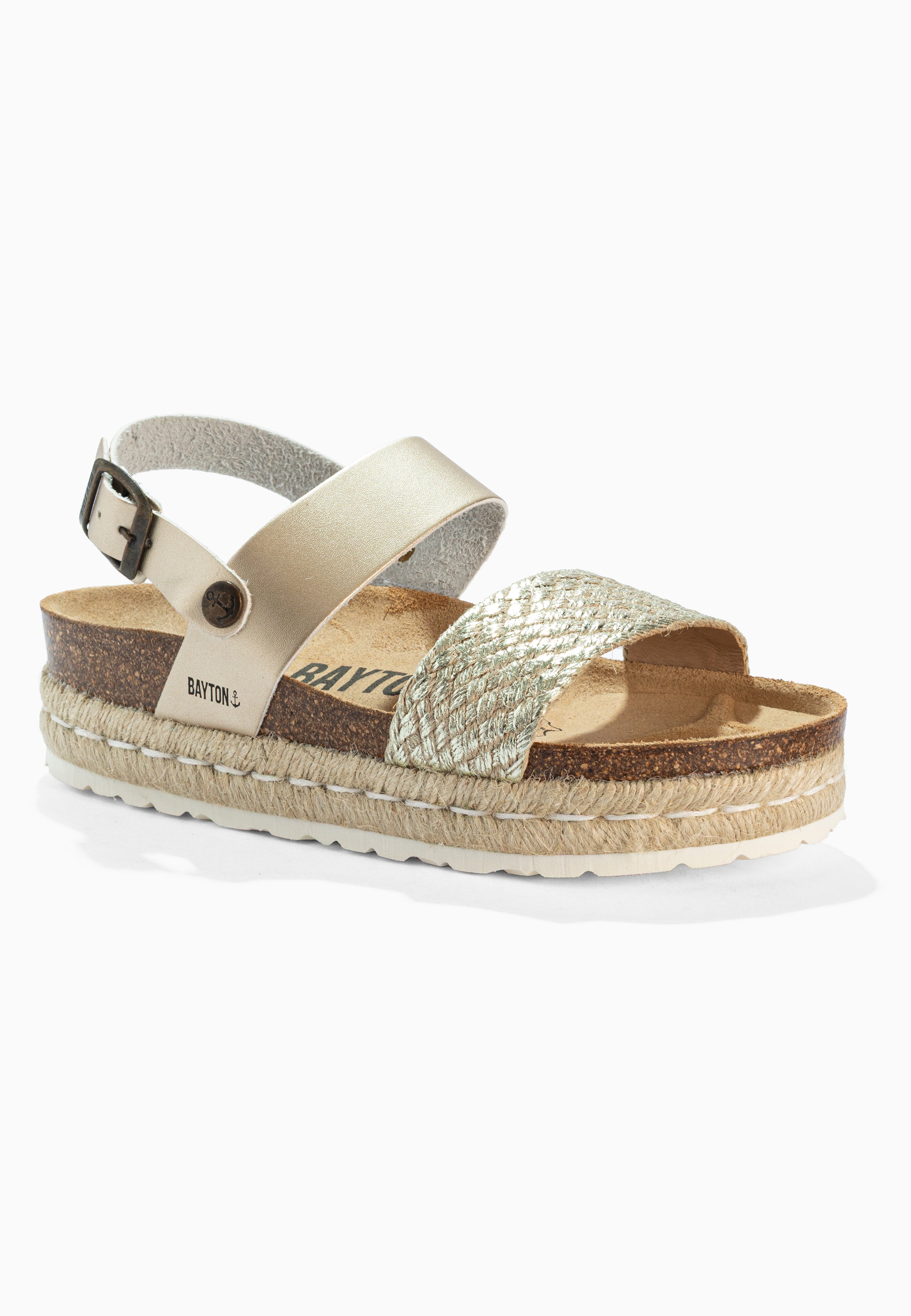 Gaceo Light Gold Platform Sandals