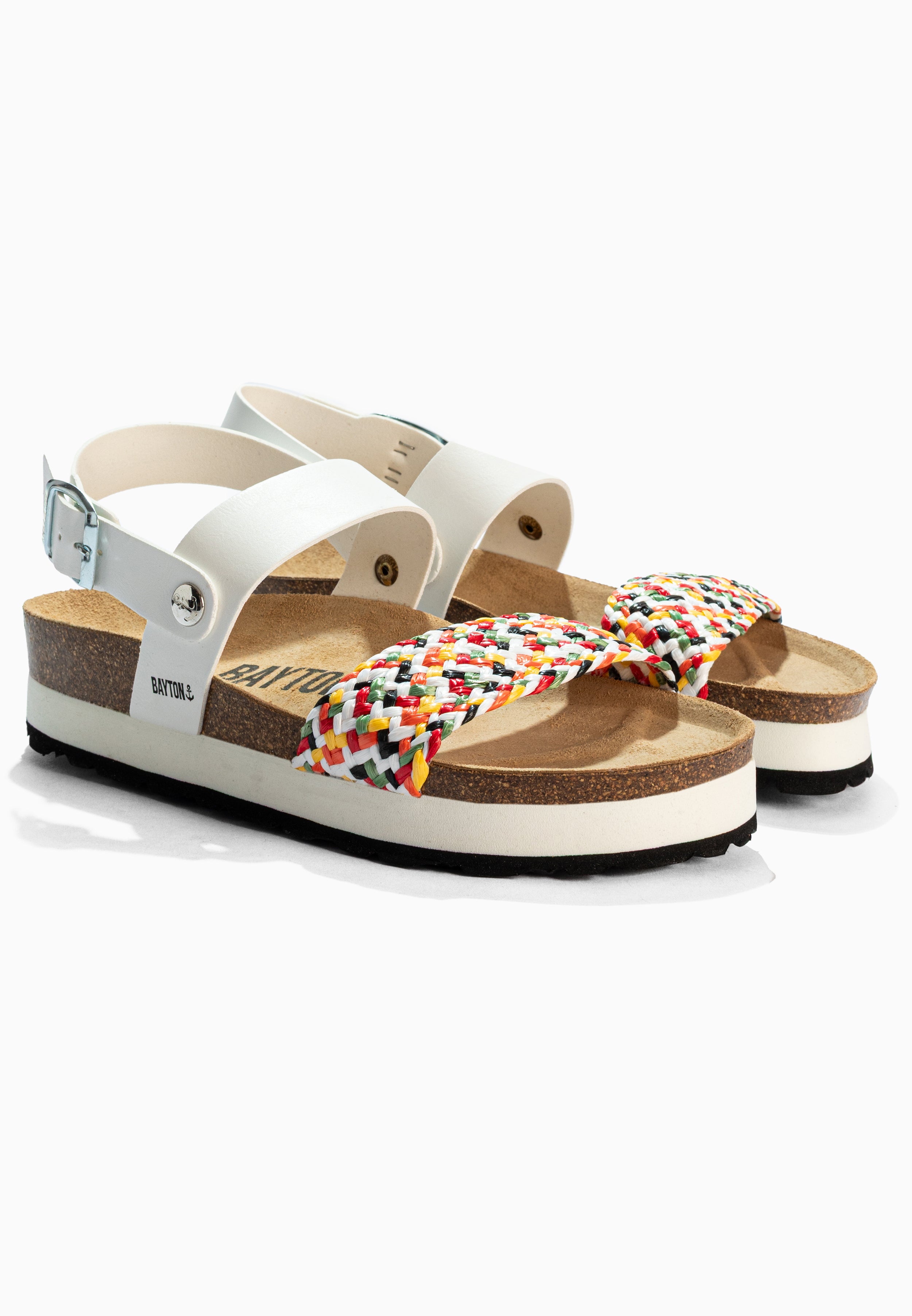 Sandales Almeria Blanc Et Multicouleur à Plateforme