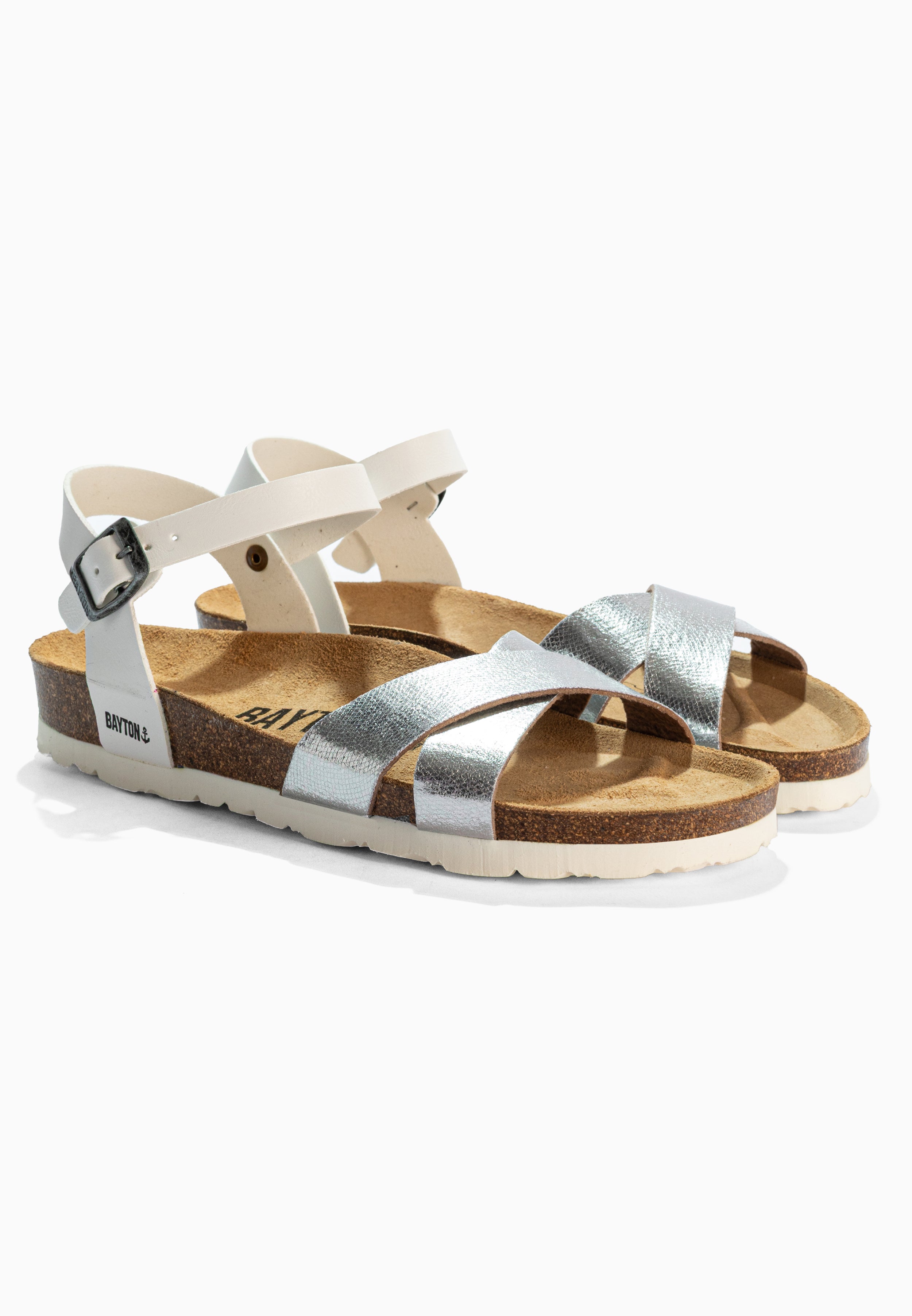 Sandalias Vallado Multinovias Blancas Y Plata