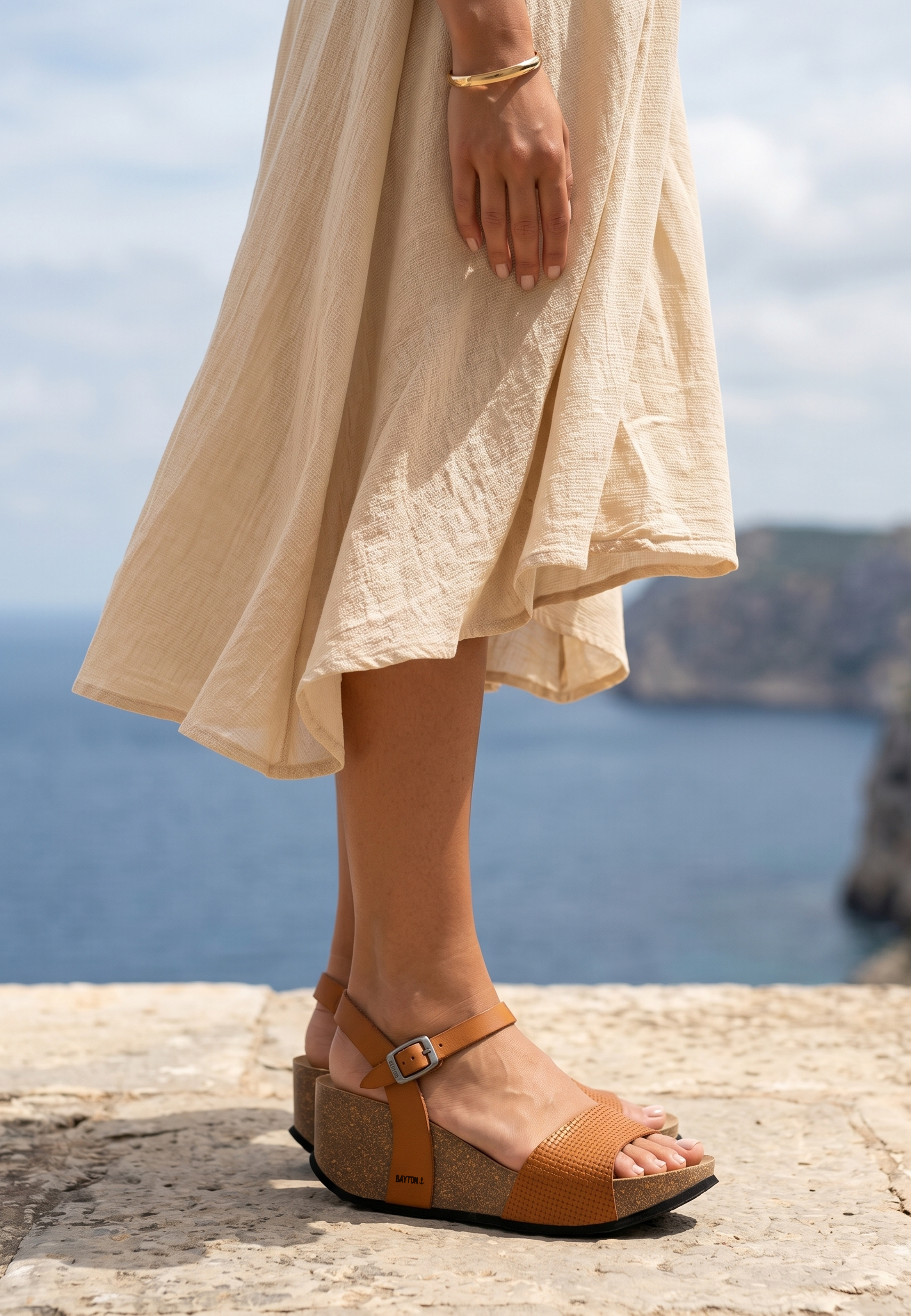 Maya Tan Wedge and Semi-Wedge Sandals