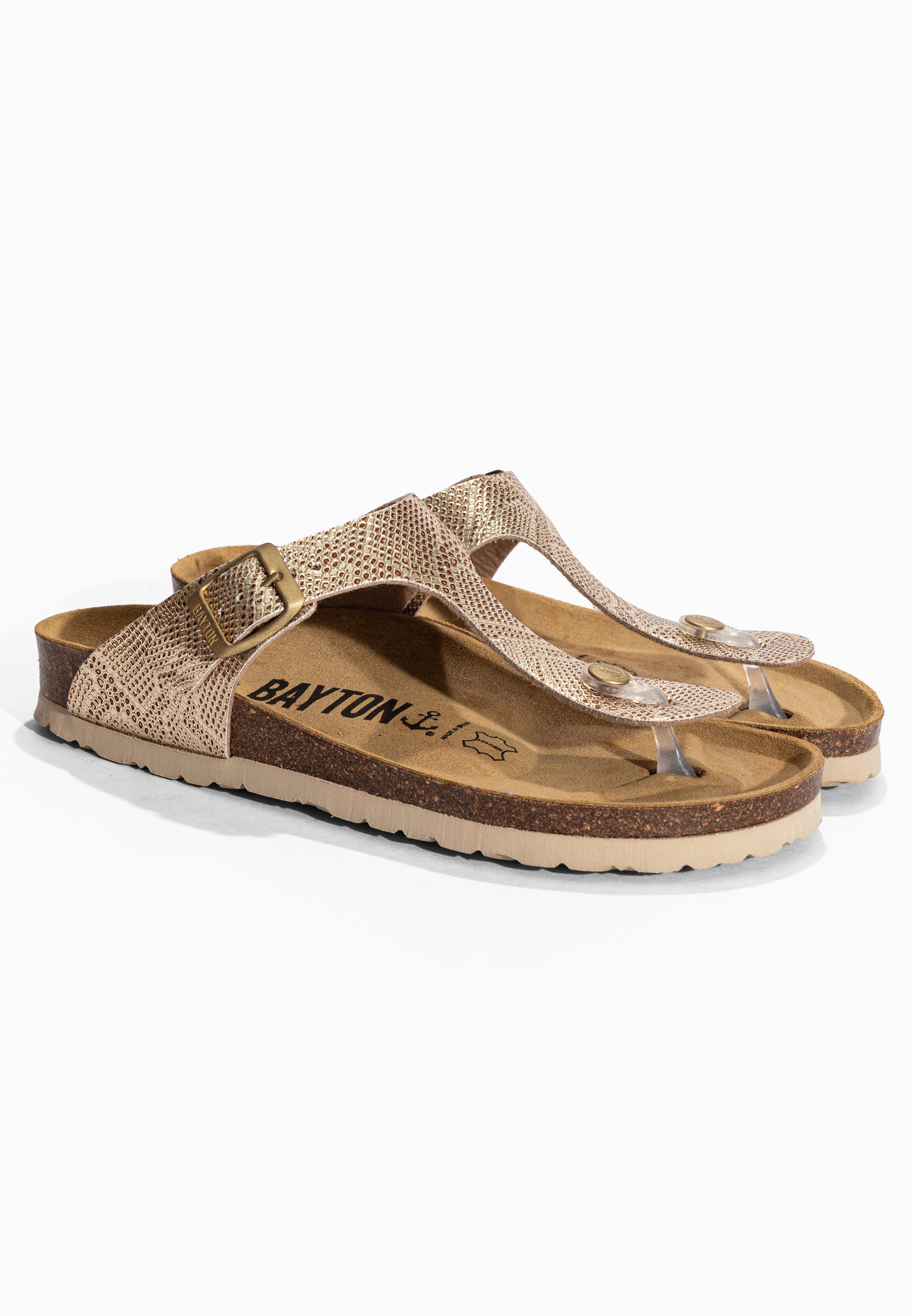 Light Gold Mercury Toe-Thong Sandals