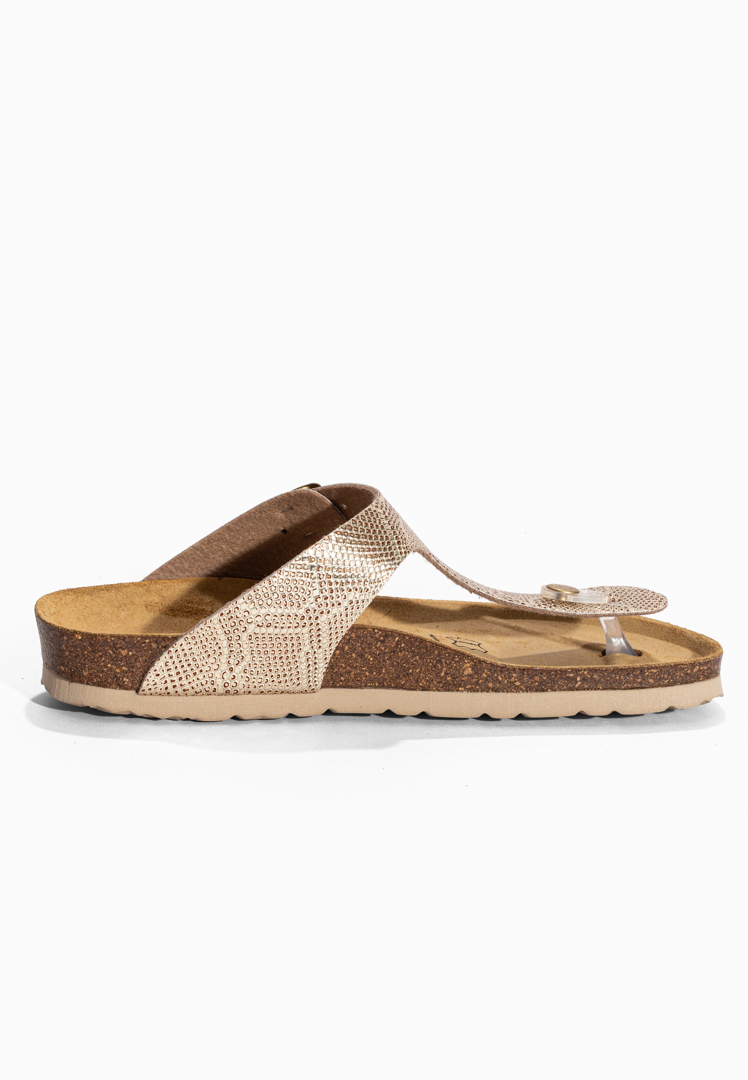 Light Gold Mercury Toe-Thong Sandals