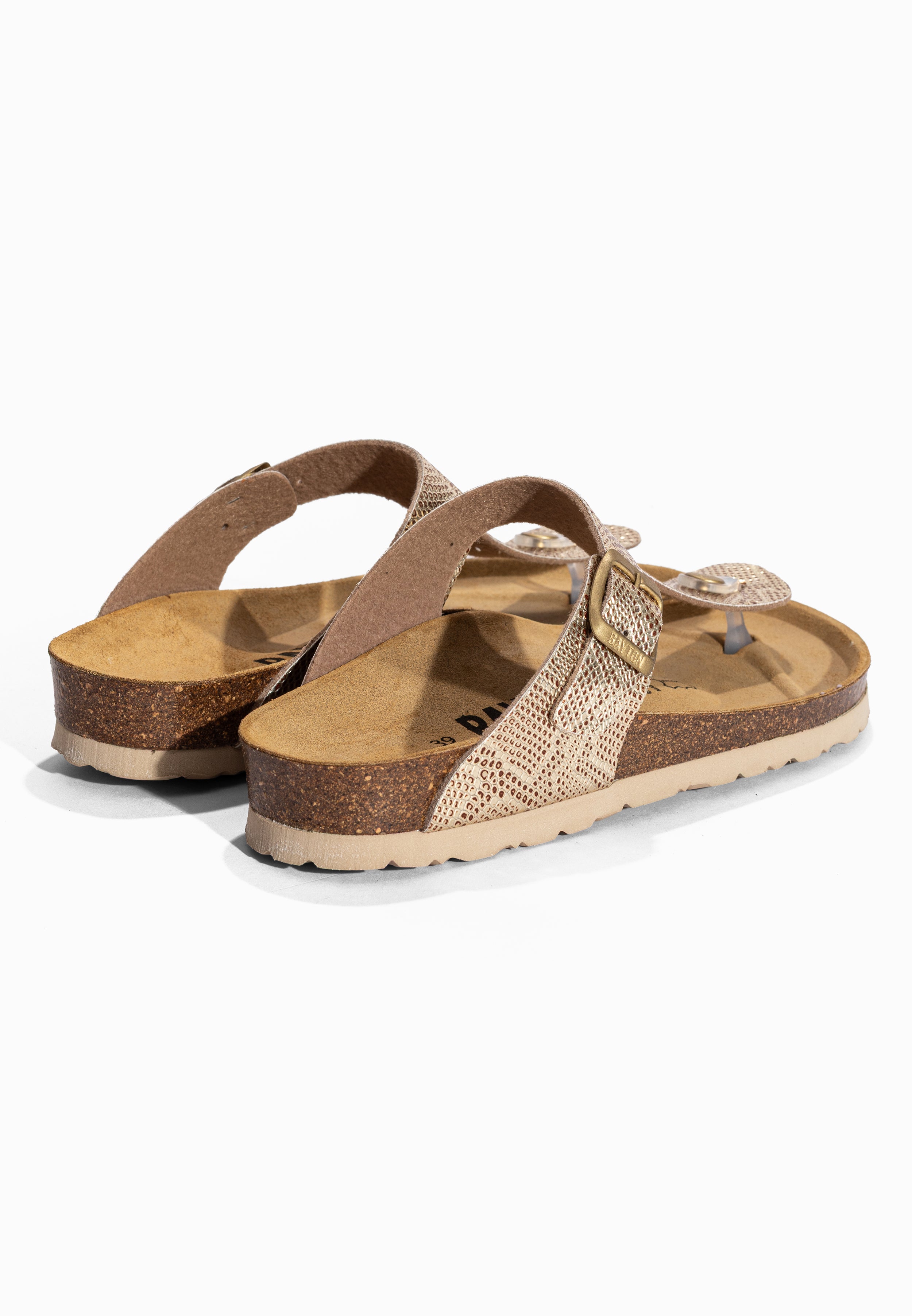 Light Gold Mercury Toe-Thong Sandals