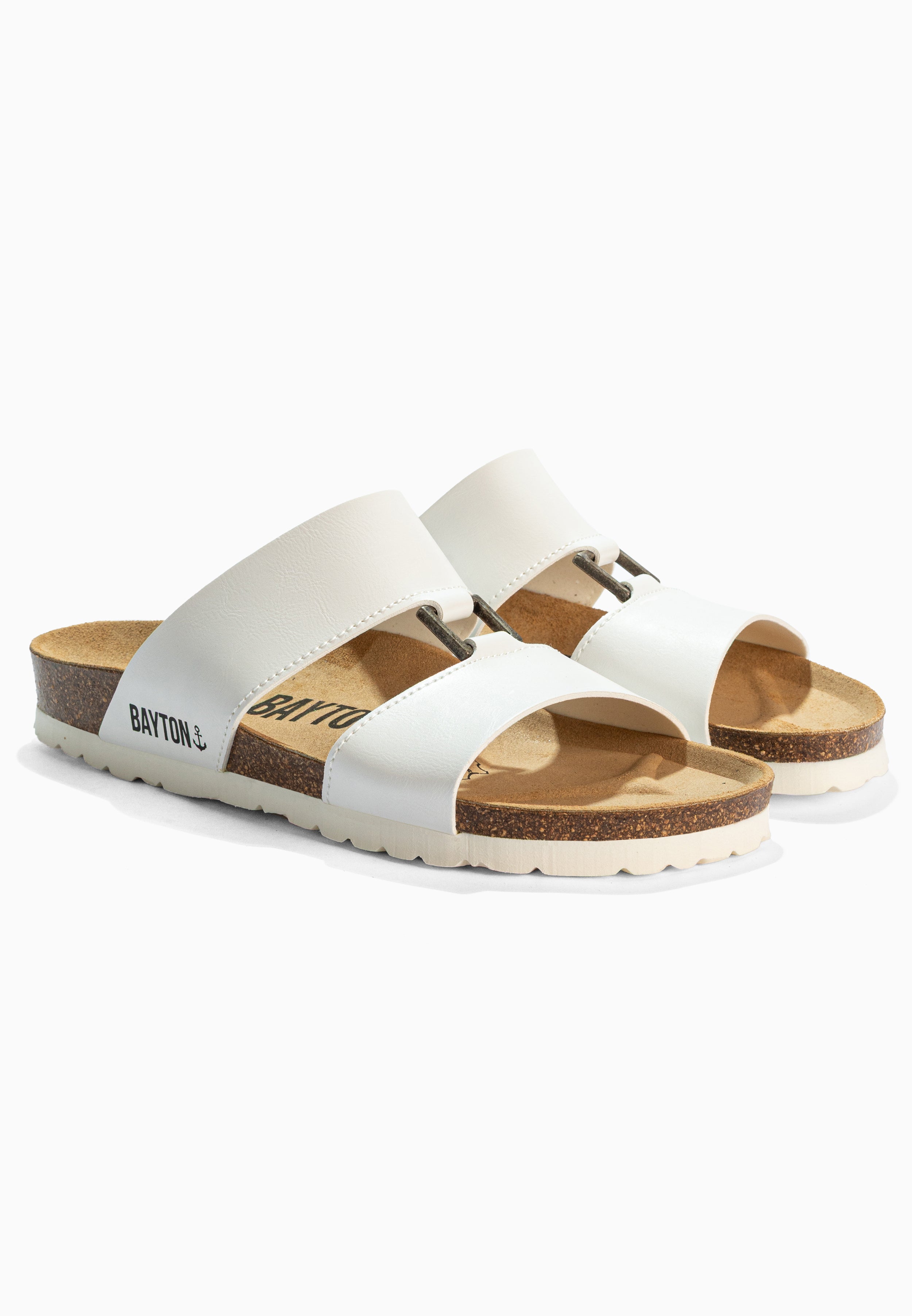 Navia White 2 Strap Sandals