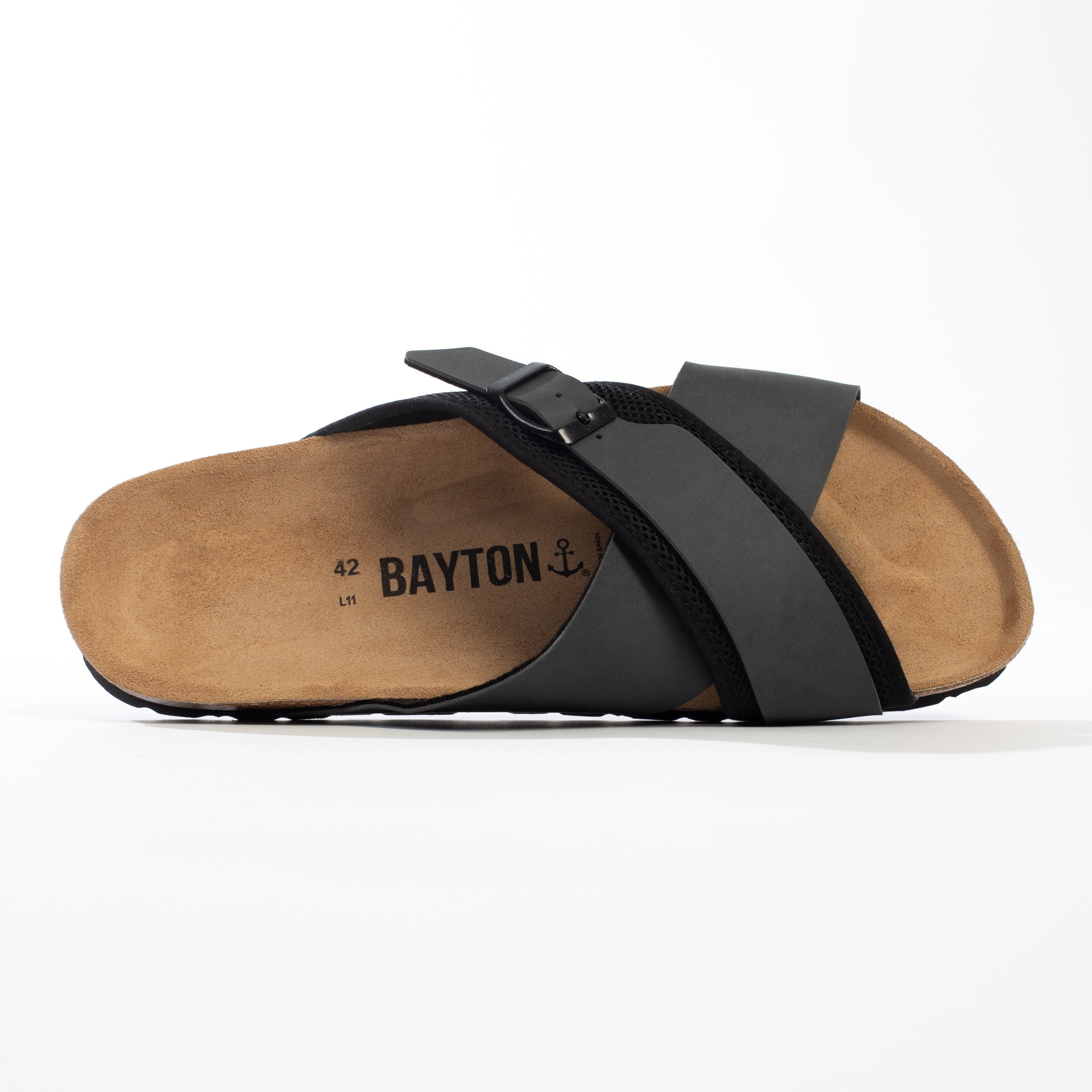 Arezzo Black and Dark Grey 2 Strap Sandals