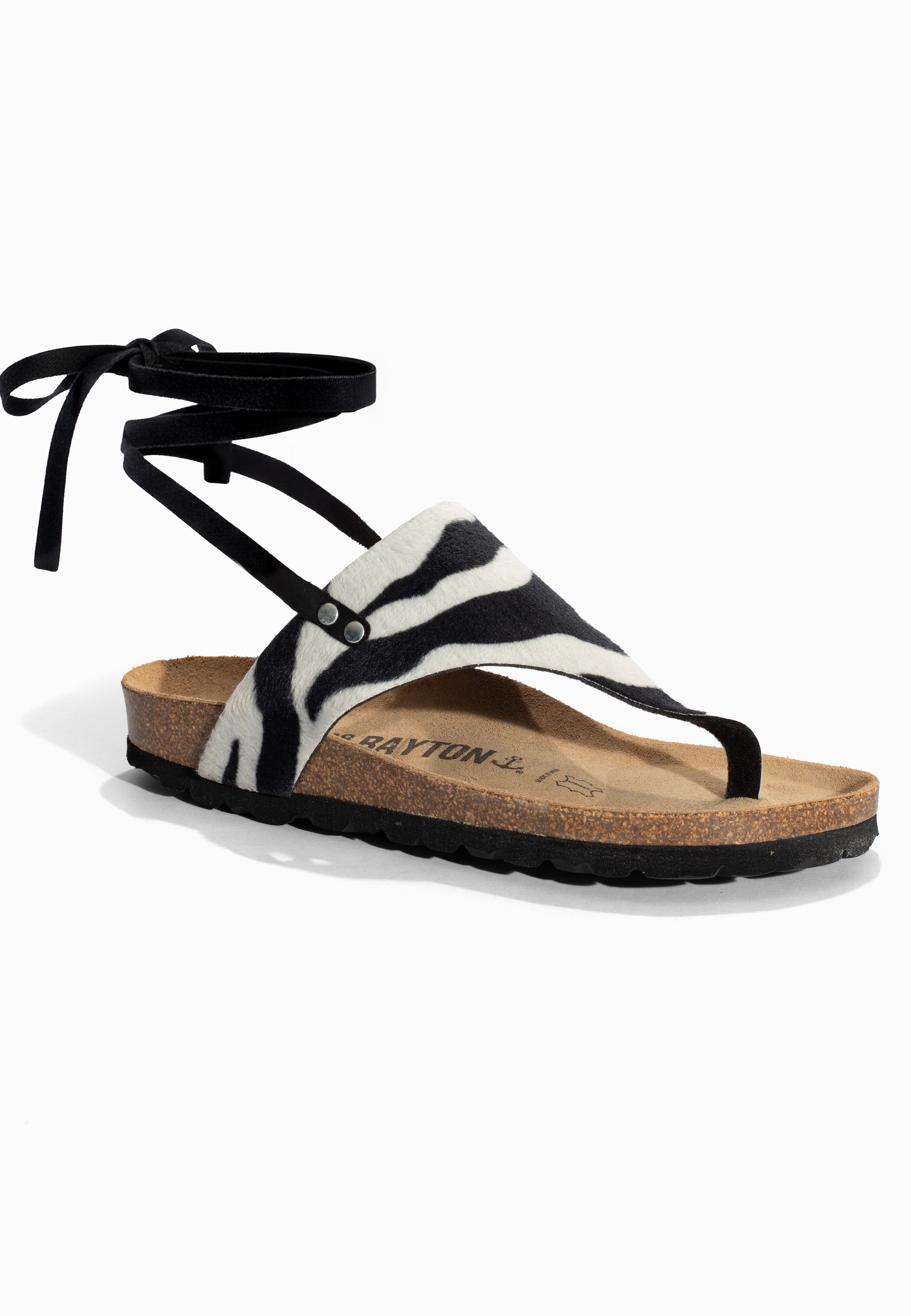 Geres Zebra Toe-Strap Sandals