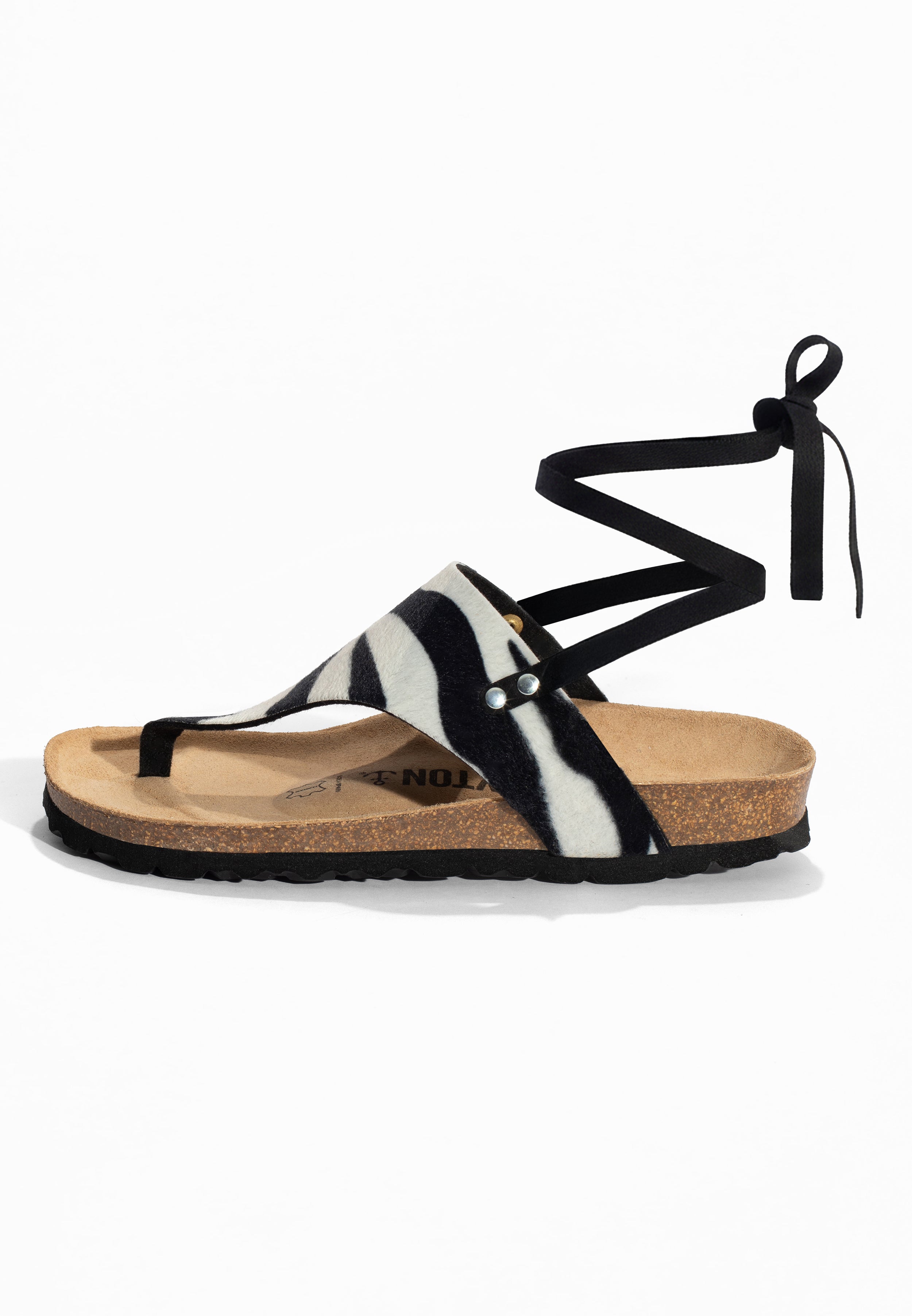 Geres Zebra Toe-Strap Sandals
