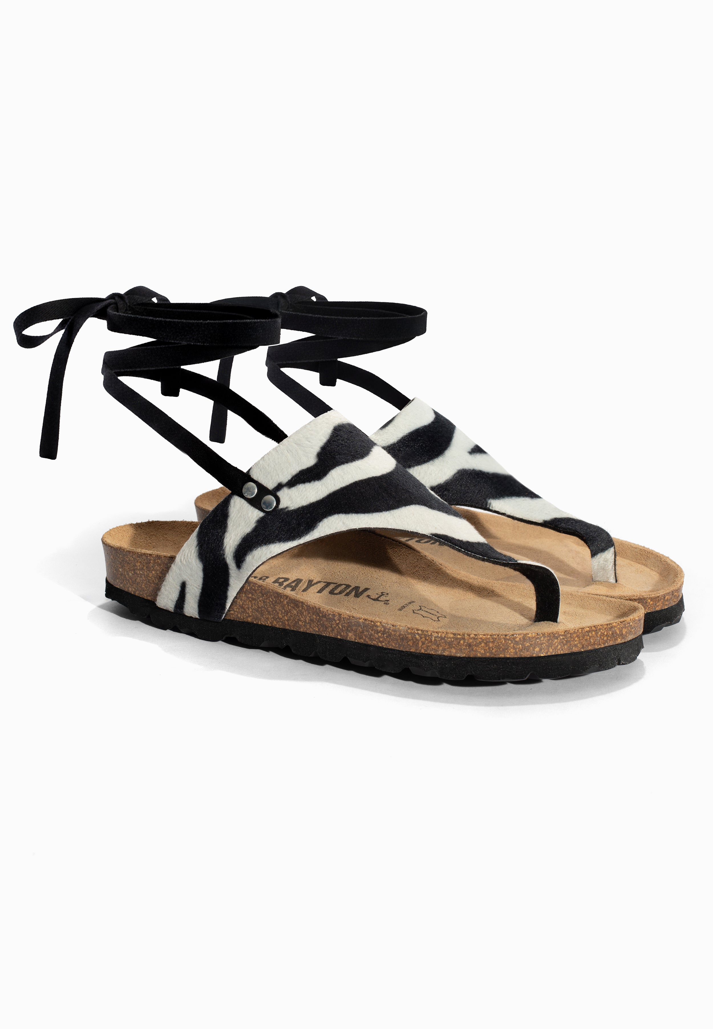 Geres Zebra Toe-Strap Sandals