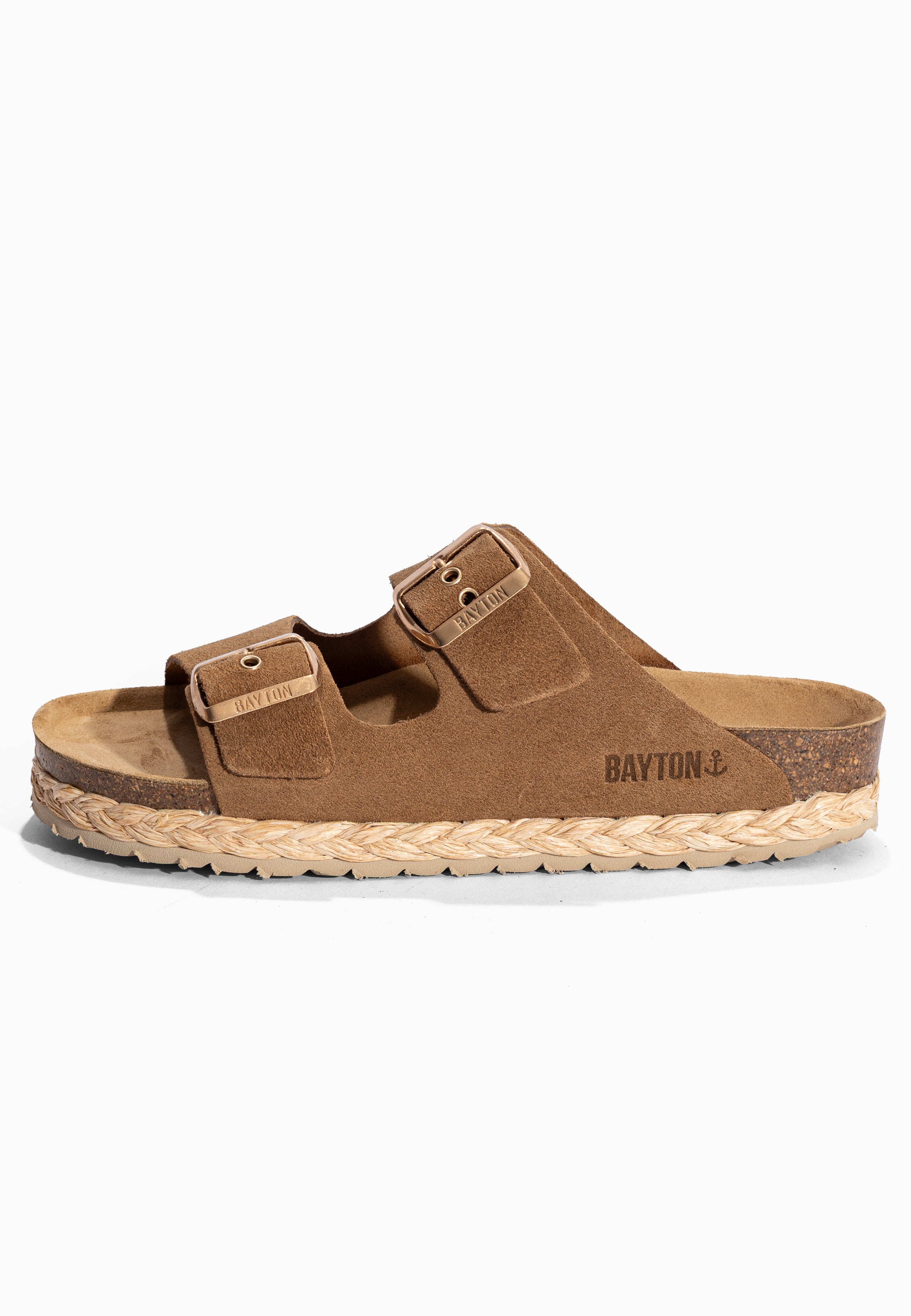Sandales 2 Brides Atlas Camel en Cuir Suédé