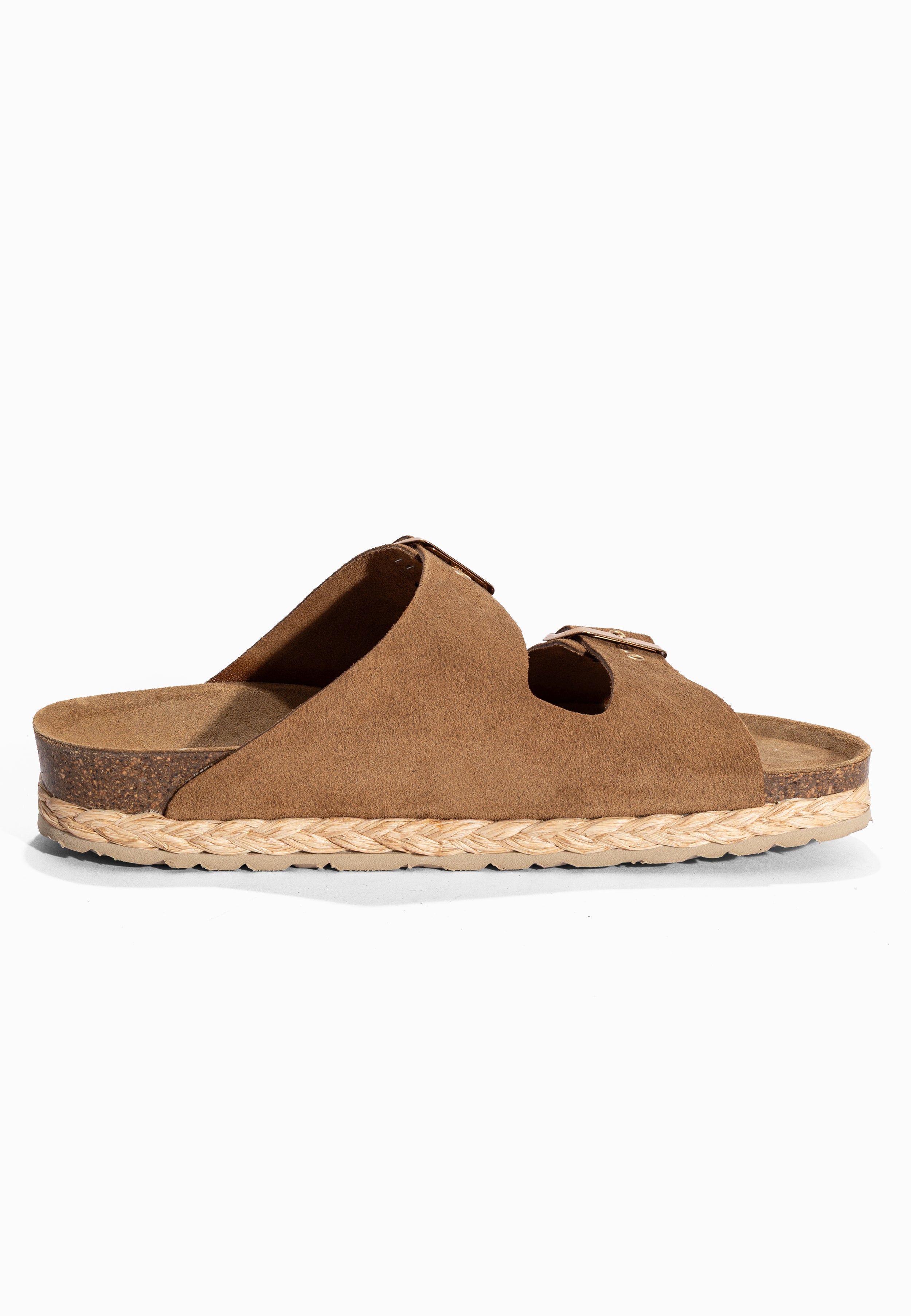Sandales 2 Brides Atlas Camel en Cuir Suédé