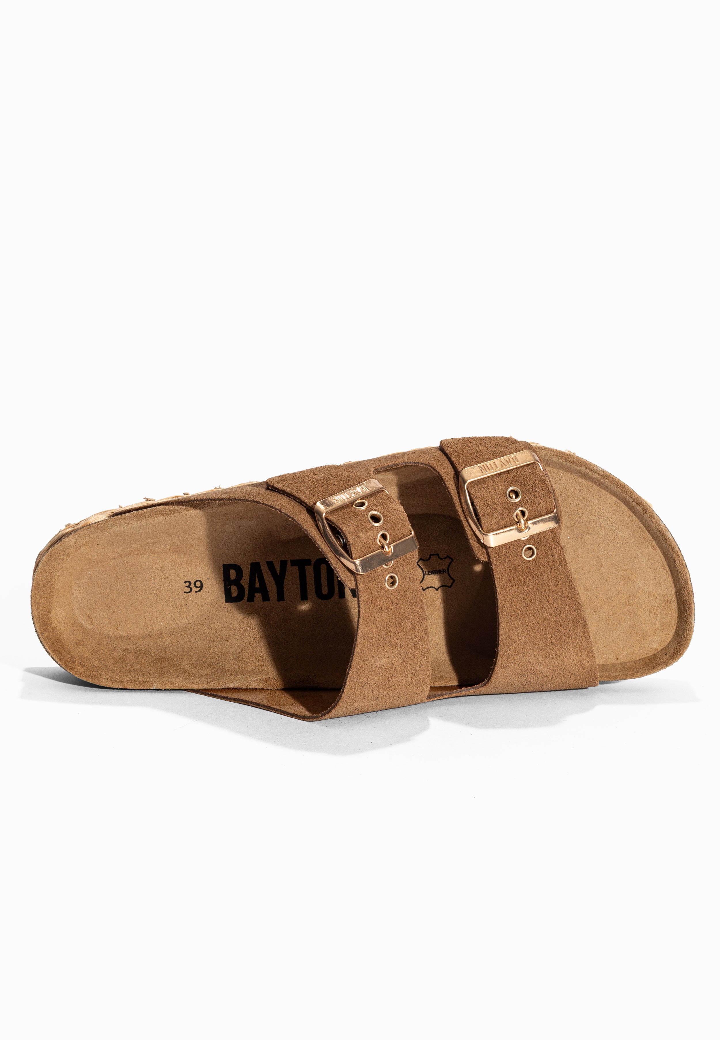 Sandales 2 Brides Atlas Camel en Cuir Suédé