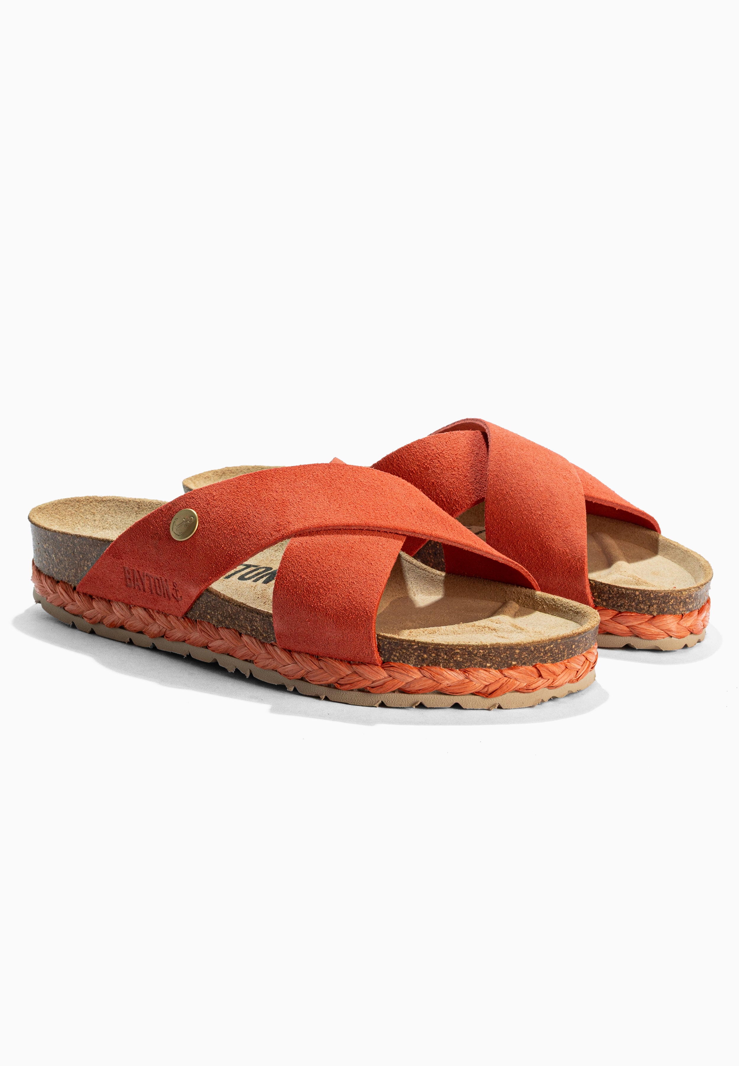 Burgos Coral Suede Leather 2 Strap Sandals