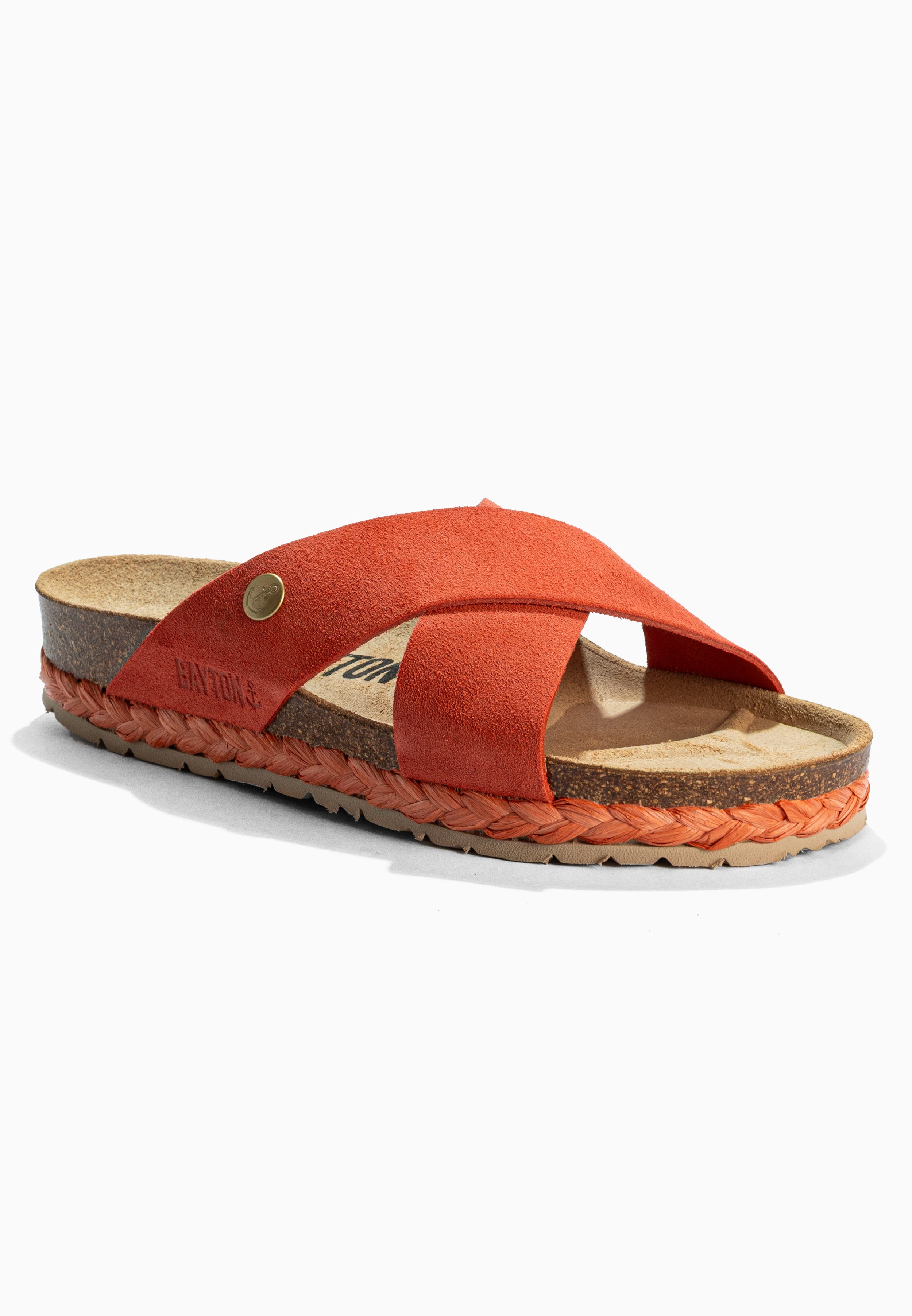 Burgos Coral Suede Leather 2 Strap Sandals