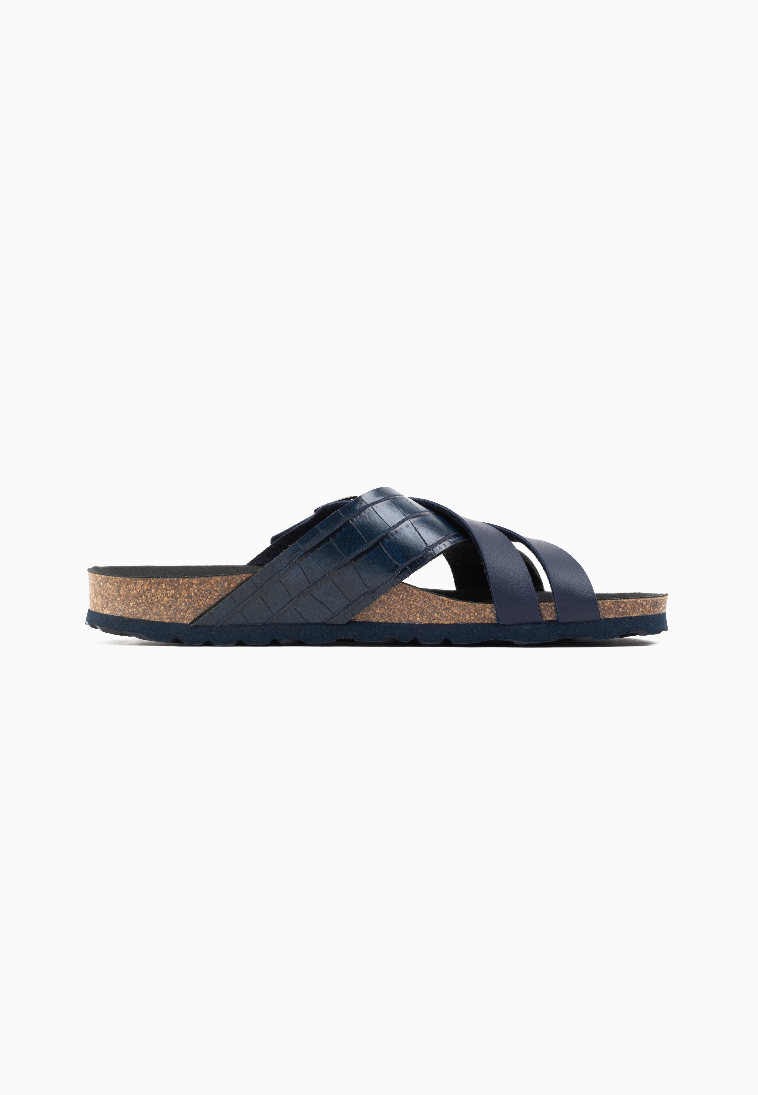 Gautier Navy Blue Multi-Strap Sandals
