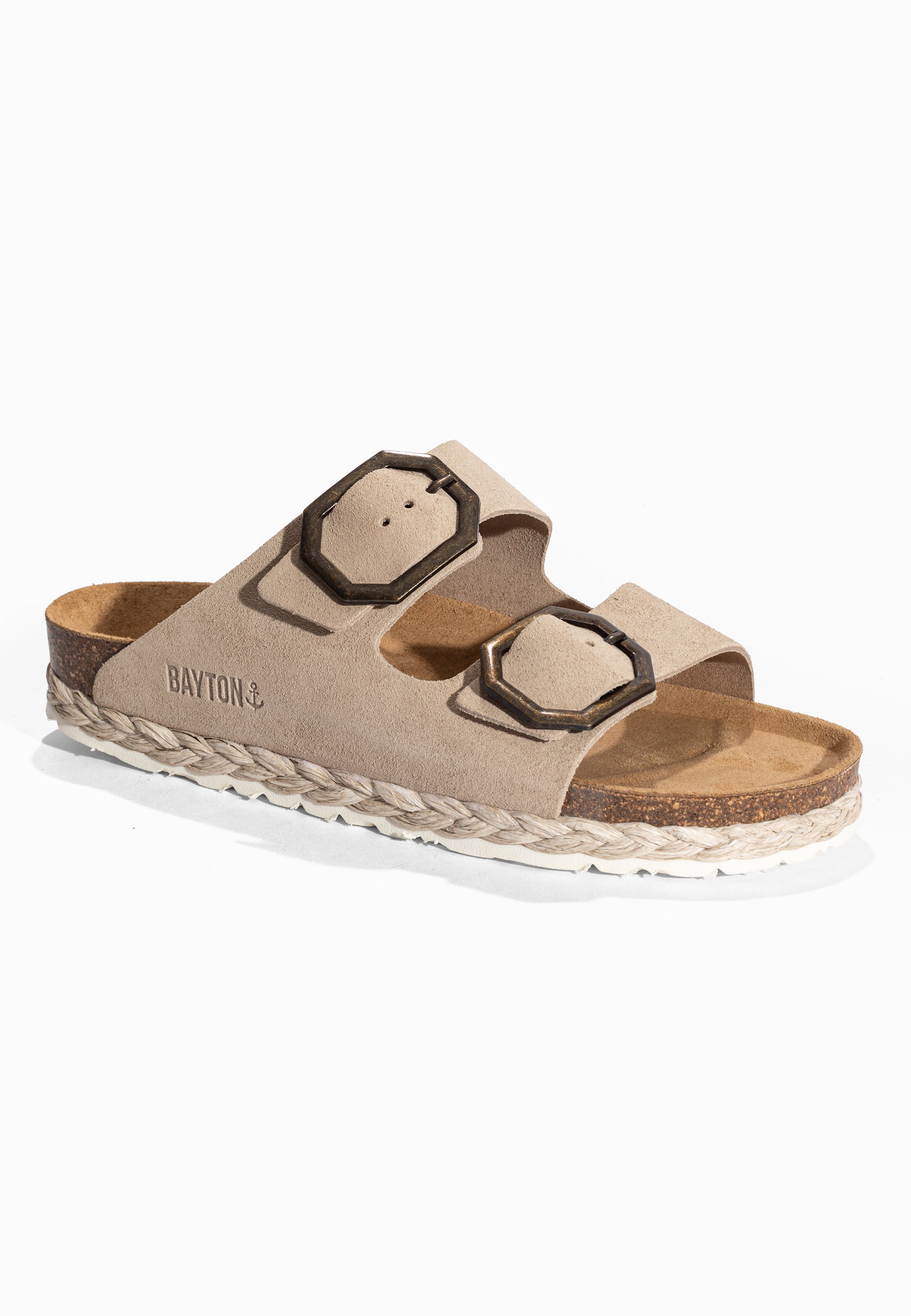 Sandales 2 Brides Benalla Beige en Cuir Suédé