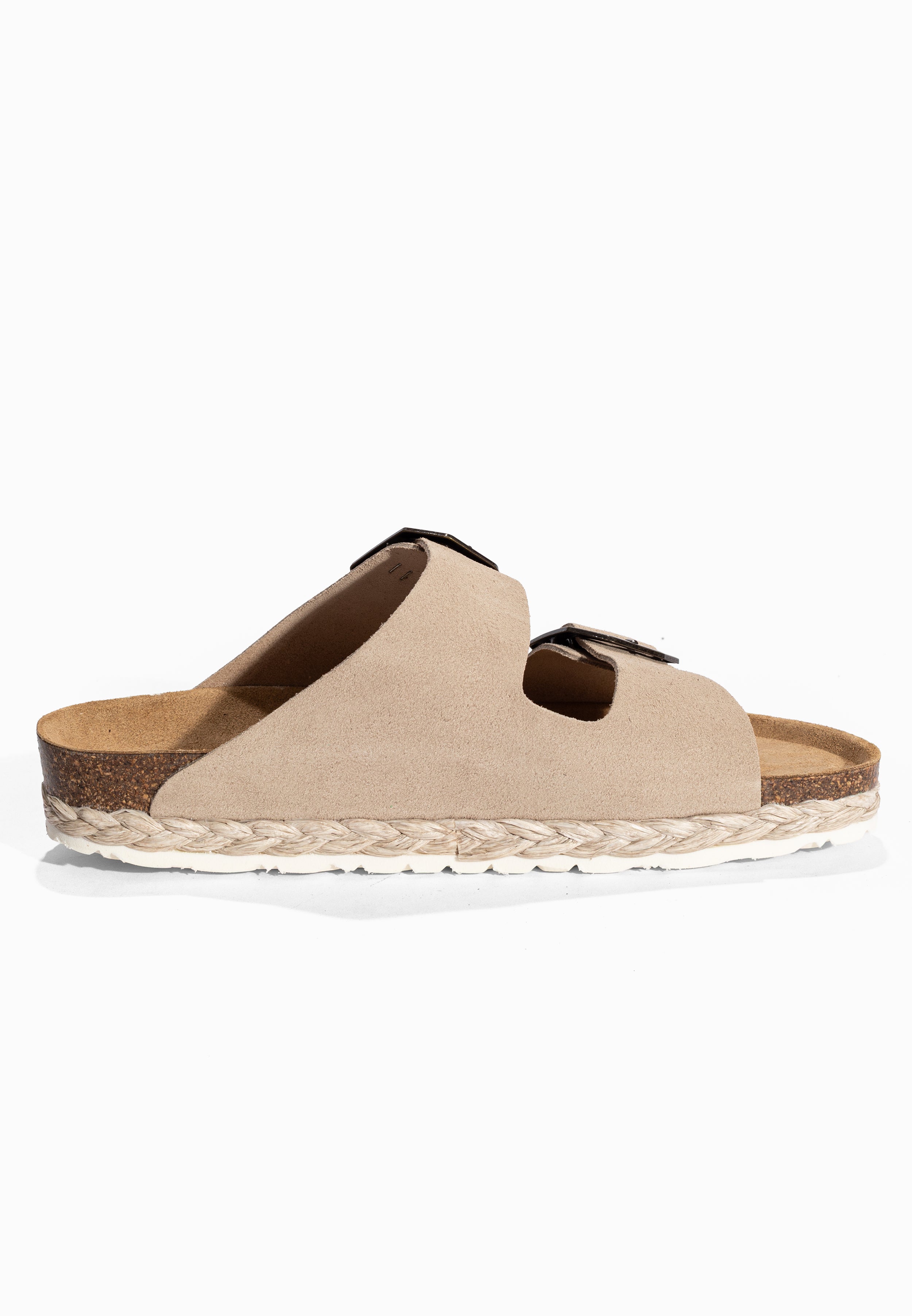 Sandales 2 Brides Benalla Beige en Cuir Suédé