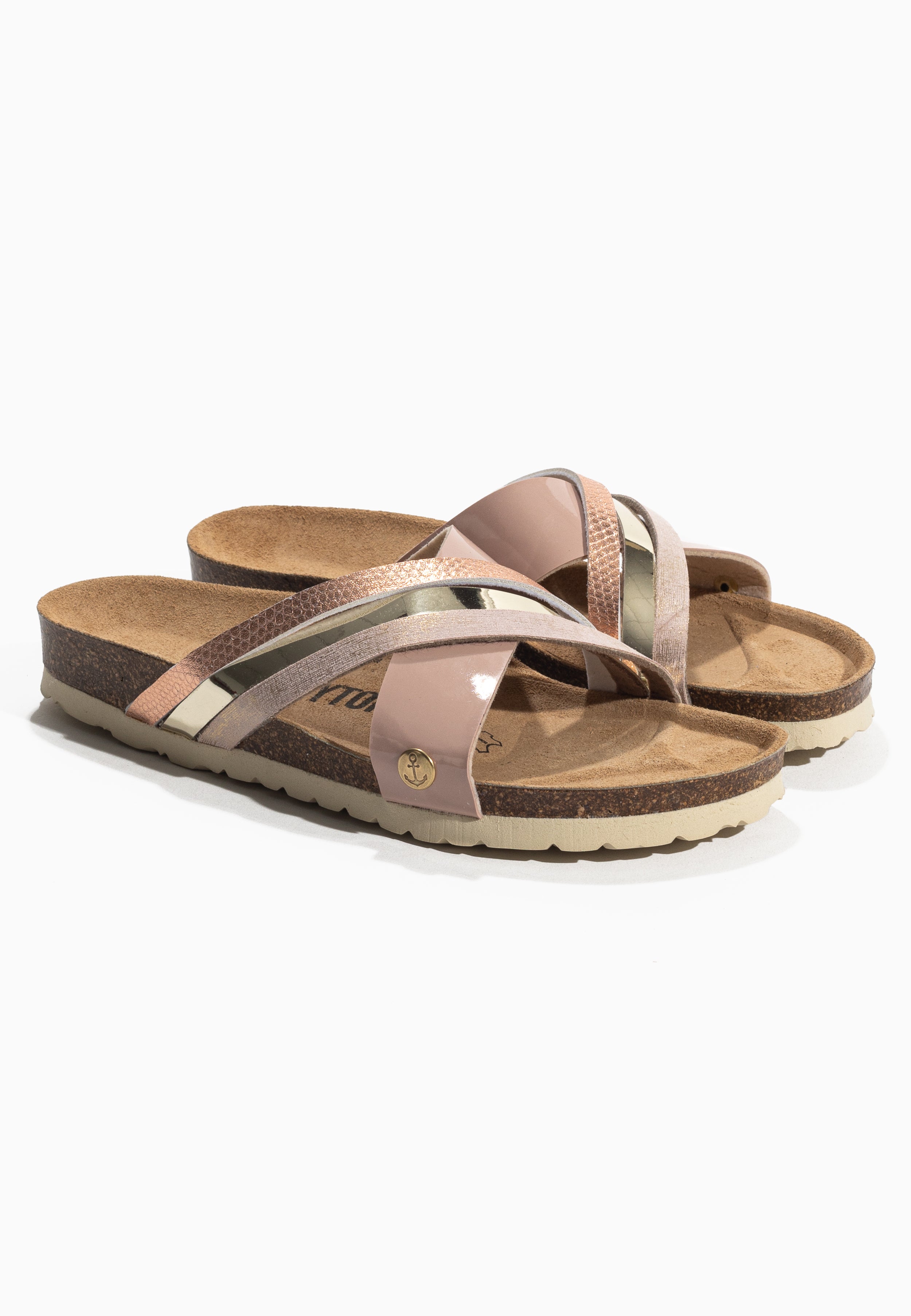 Matisse Pink and Gold Multi-Strap Sandals