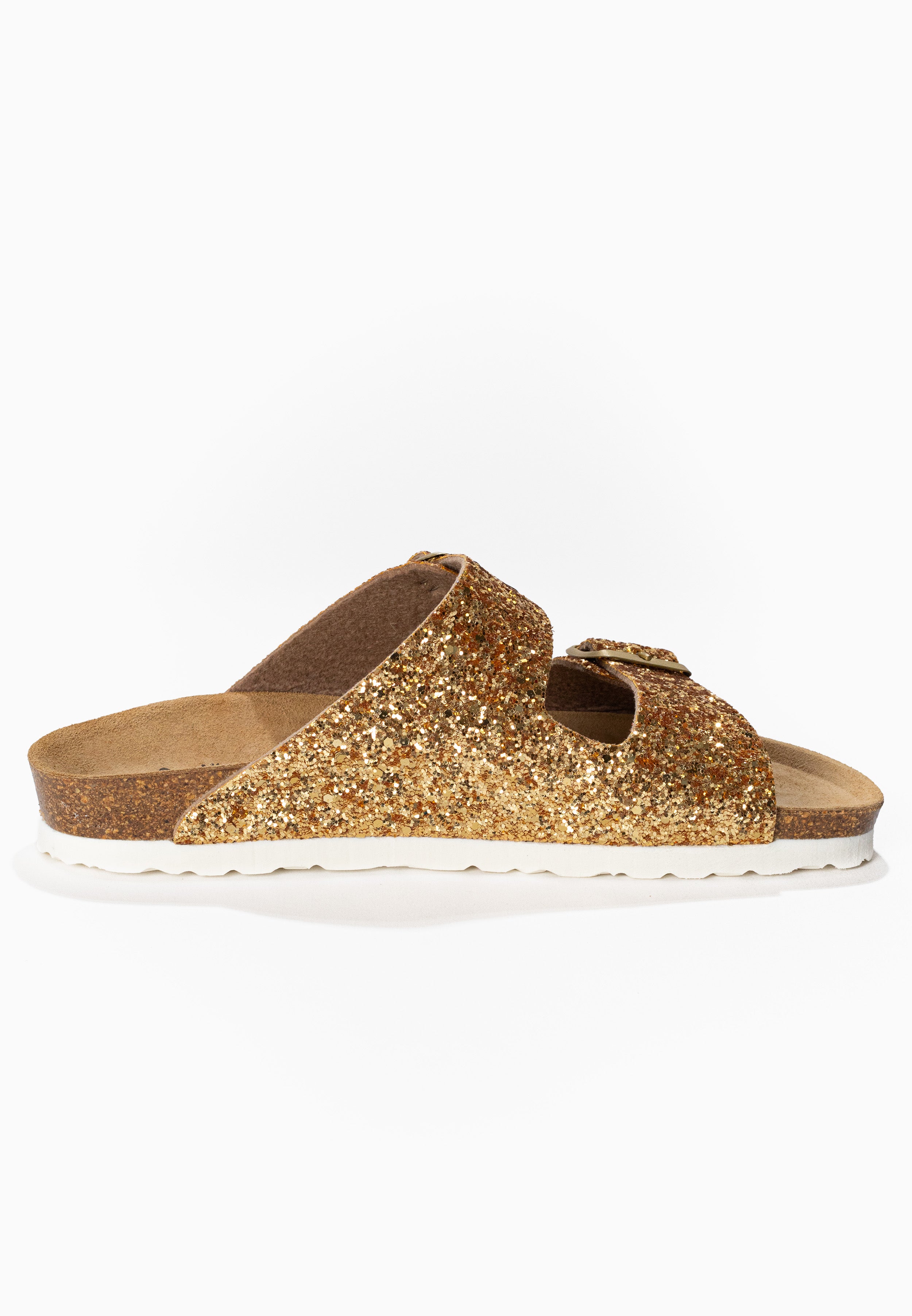 Sandalias Atlas con purpurina dorada