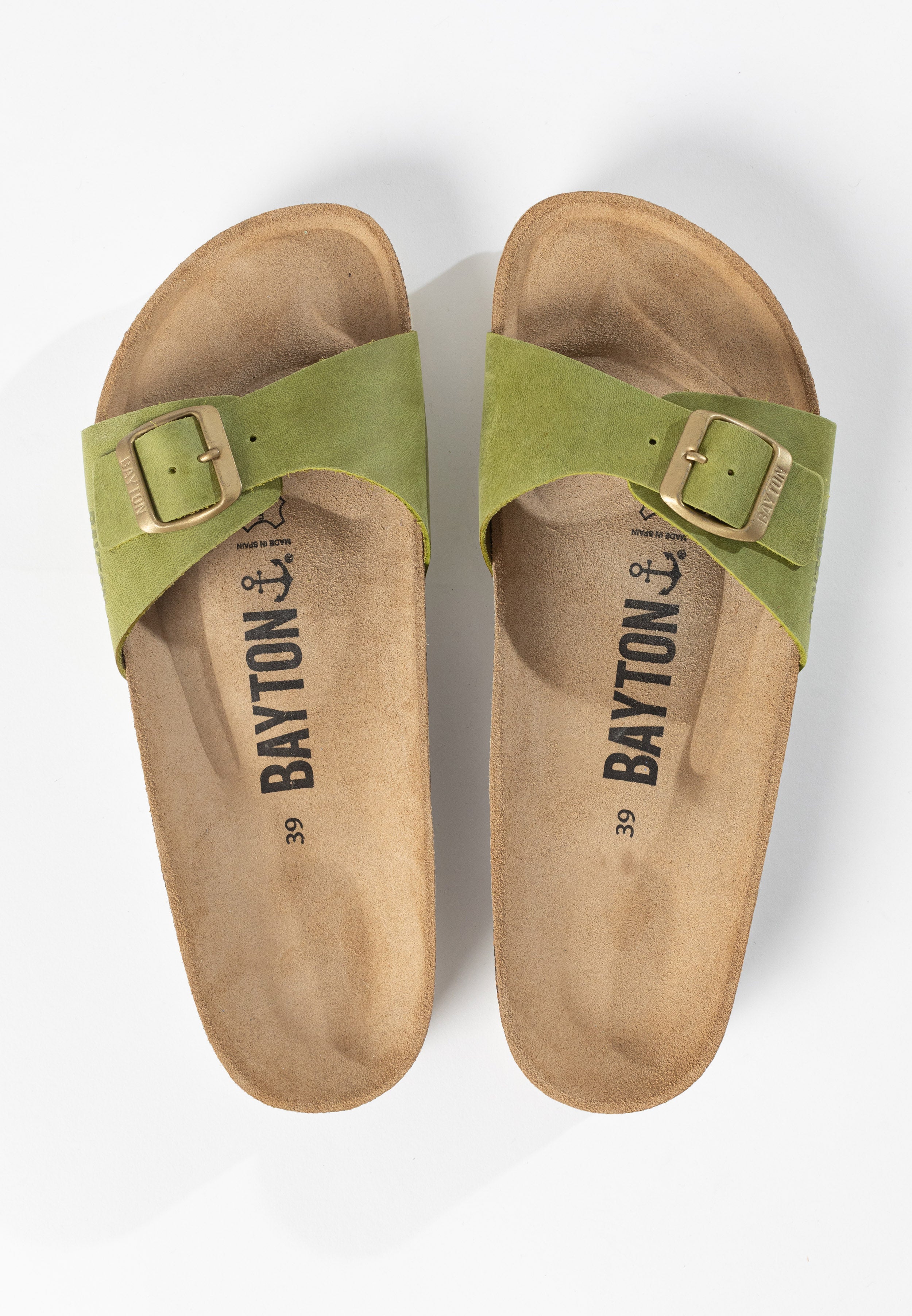 Sandales 1 Bride Zephyr Vert 100% Cuir