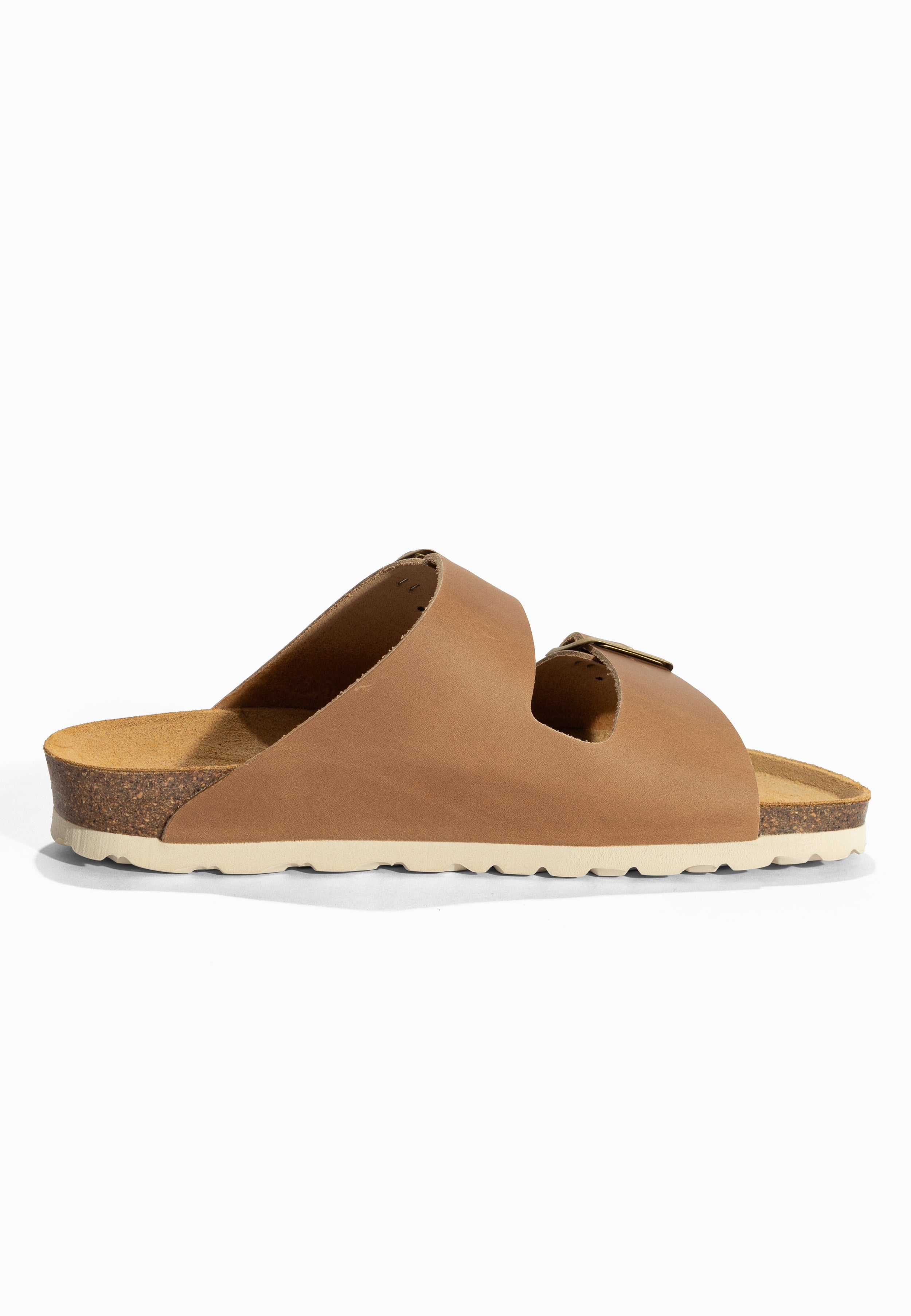 Sandales 2 Brides Atlas Camel en cuir huilée