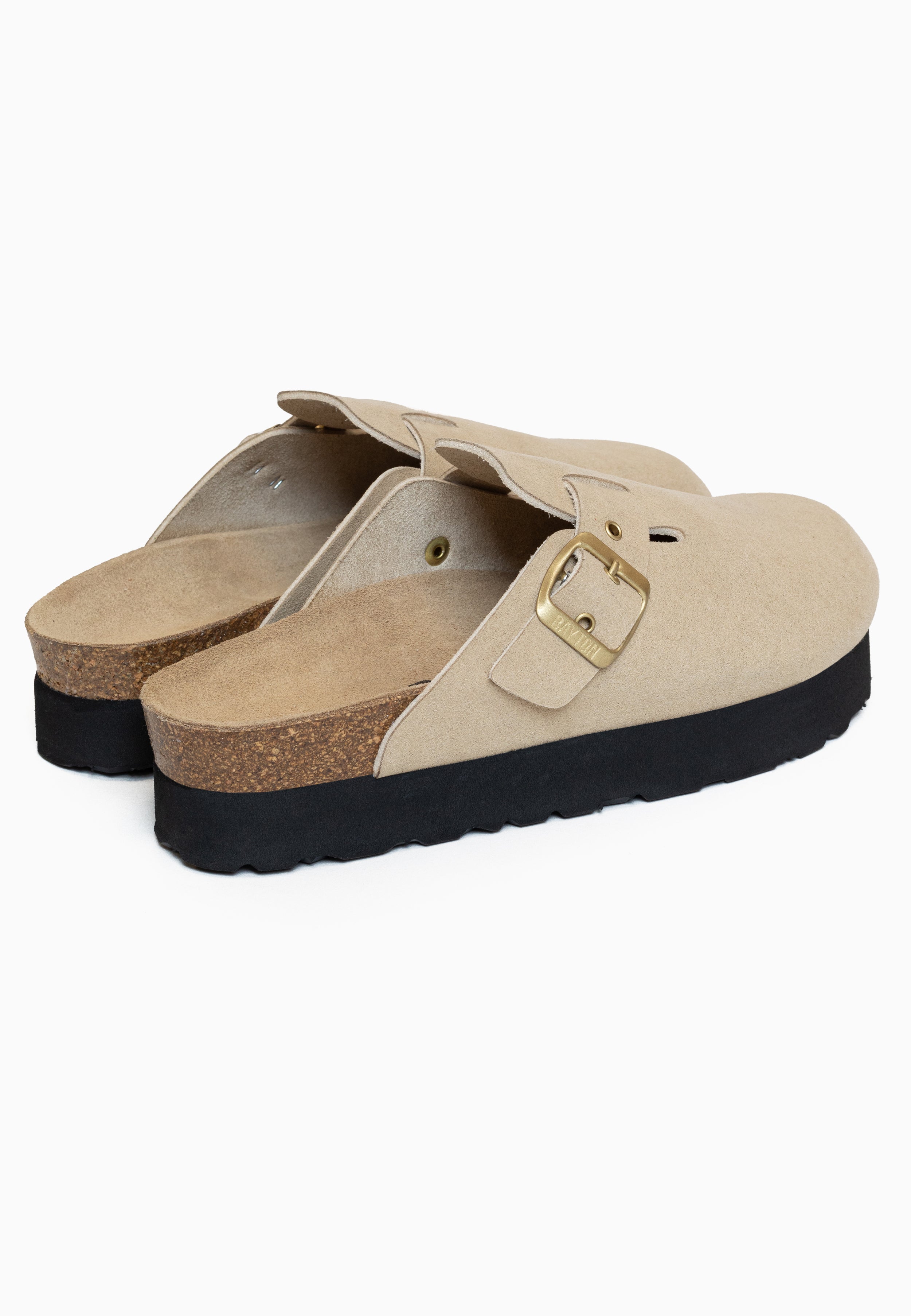 Elbe Taupe Platform Clogs
