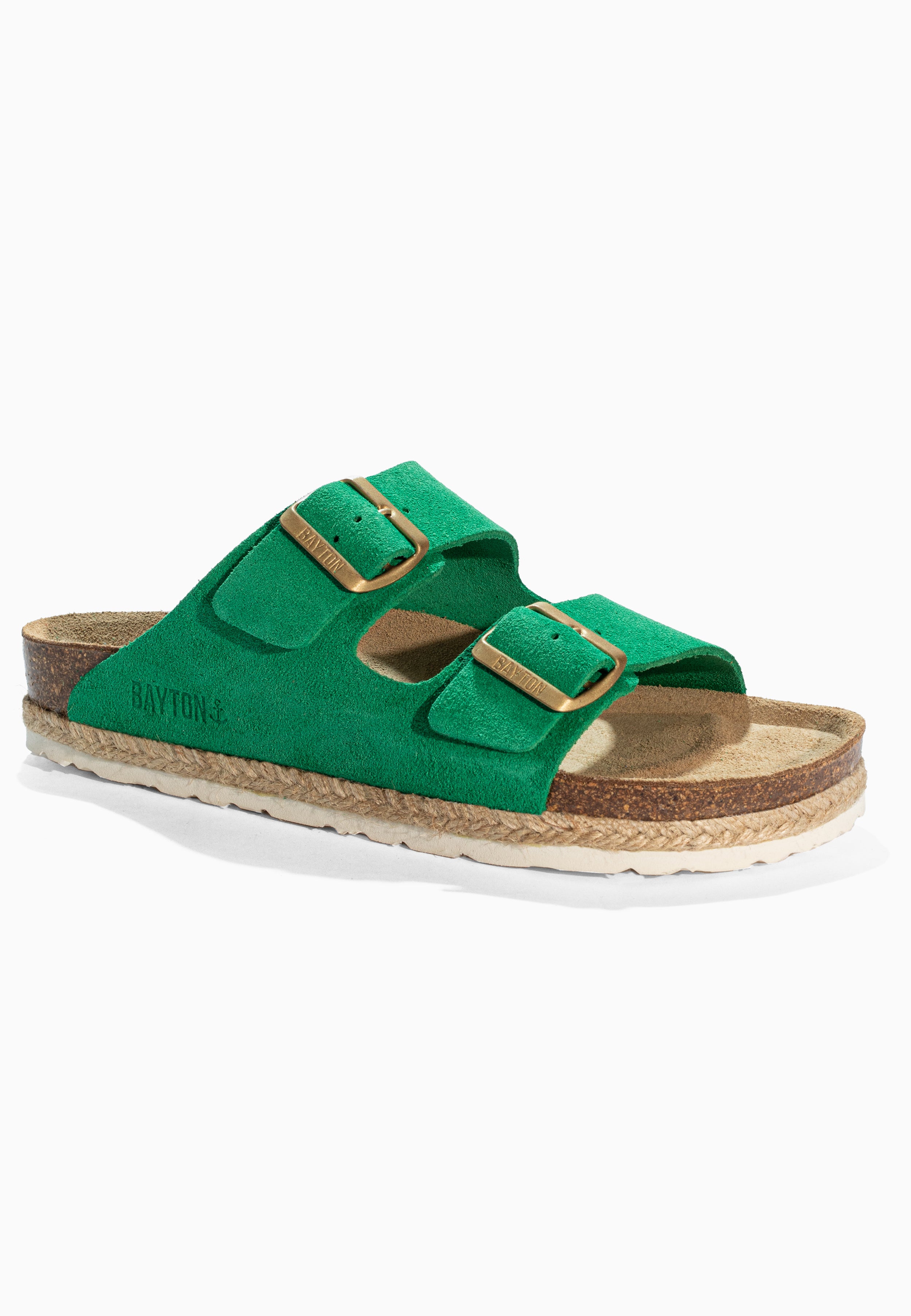 Sandales Benalla Vert en Cuir Suédé