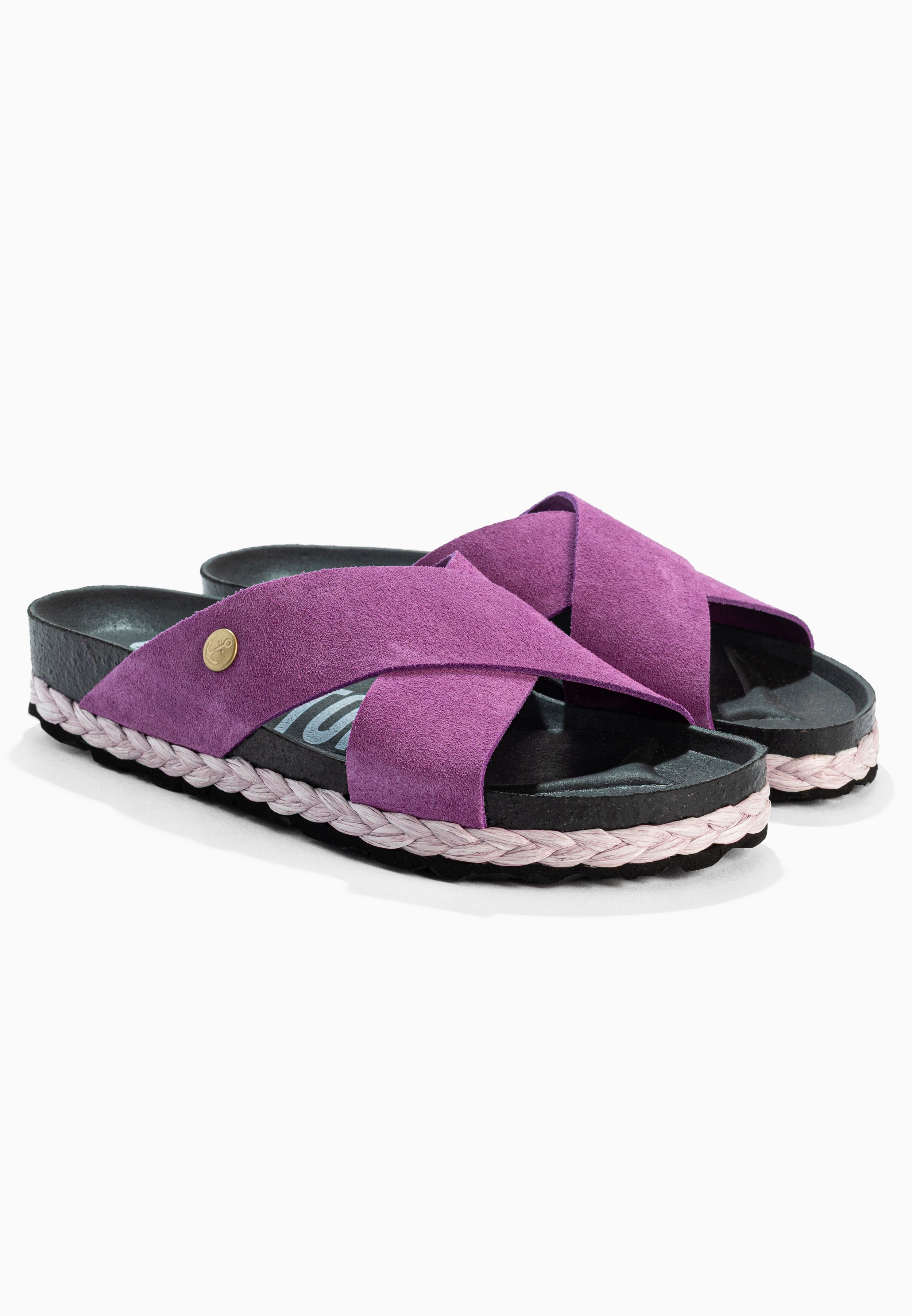 Sandales Burgos Violet en Cuir Suédé