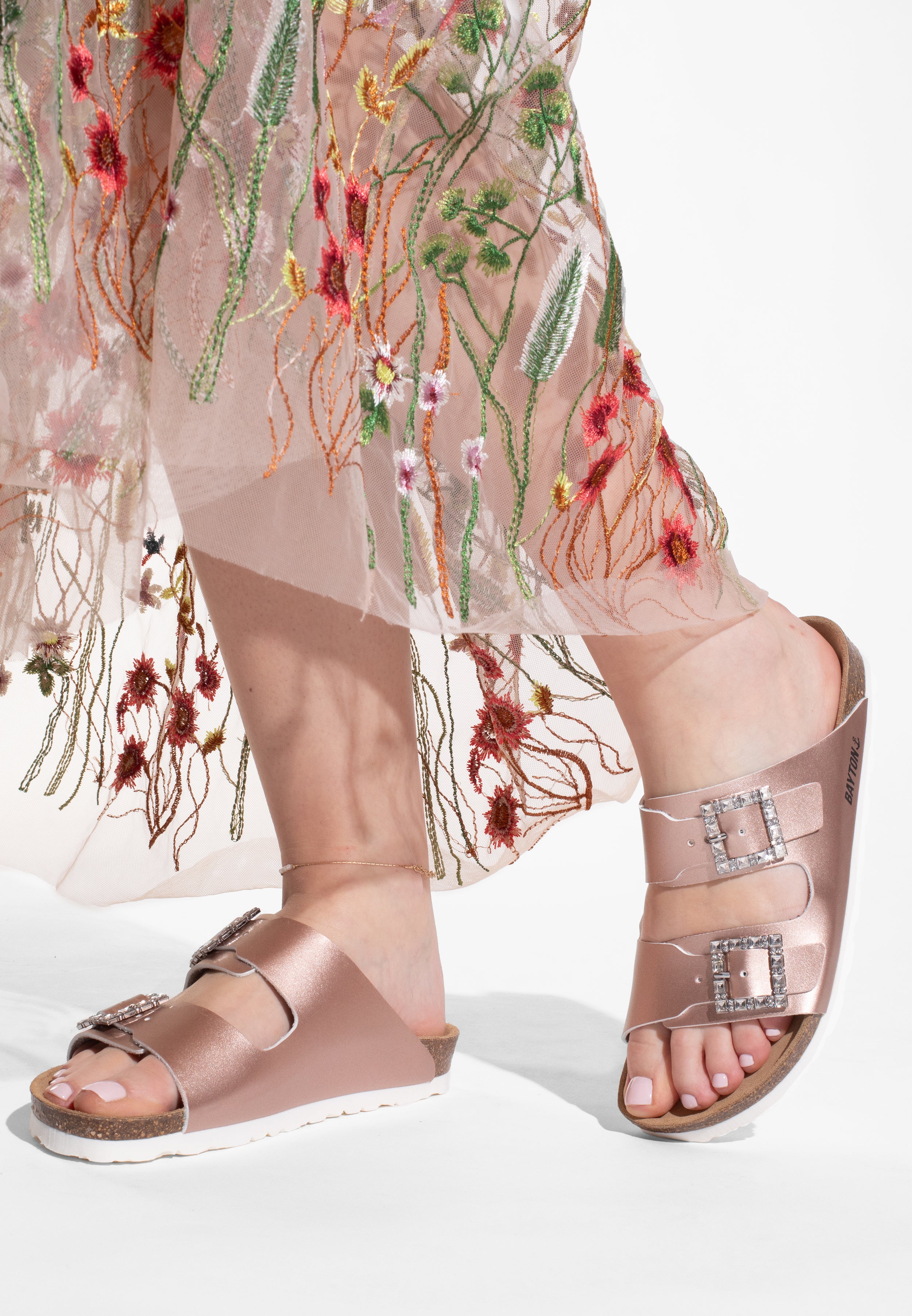 Rhinestone Atlas Rose Gold Sandals