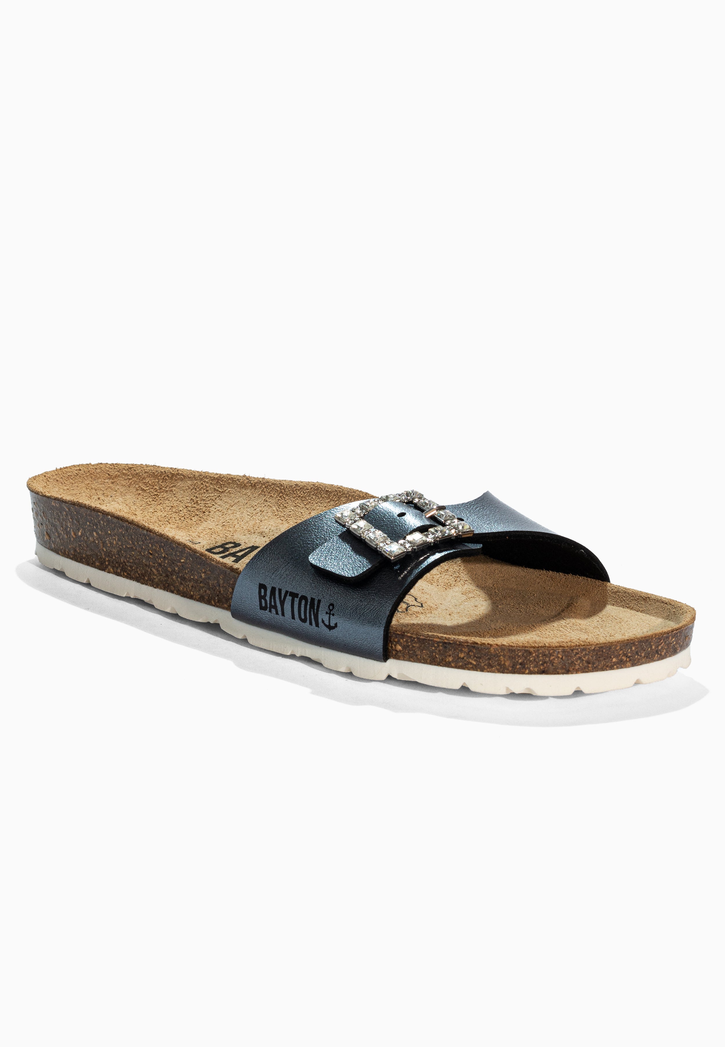 Zephyr Pewter Rhinestone Sandals