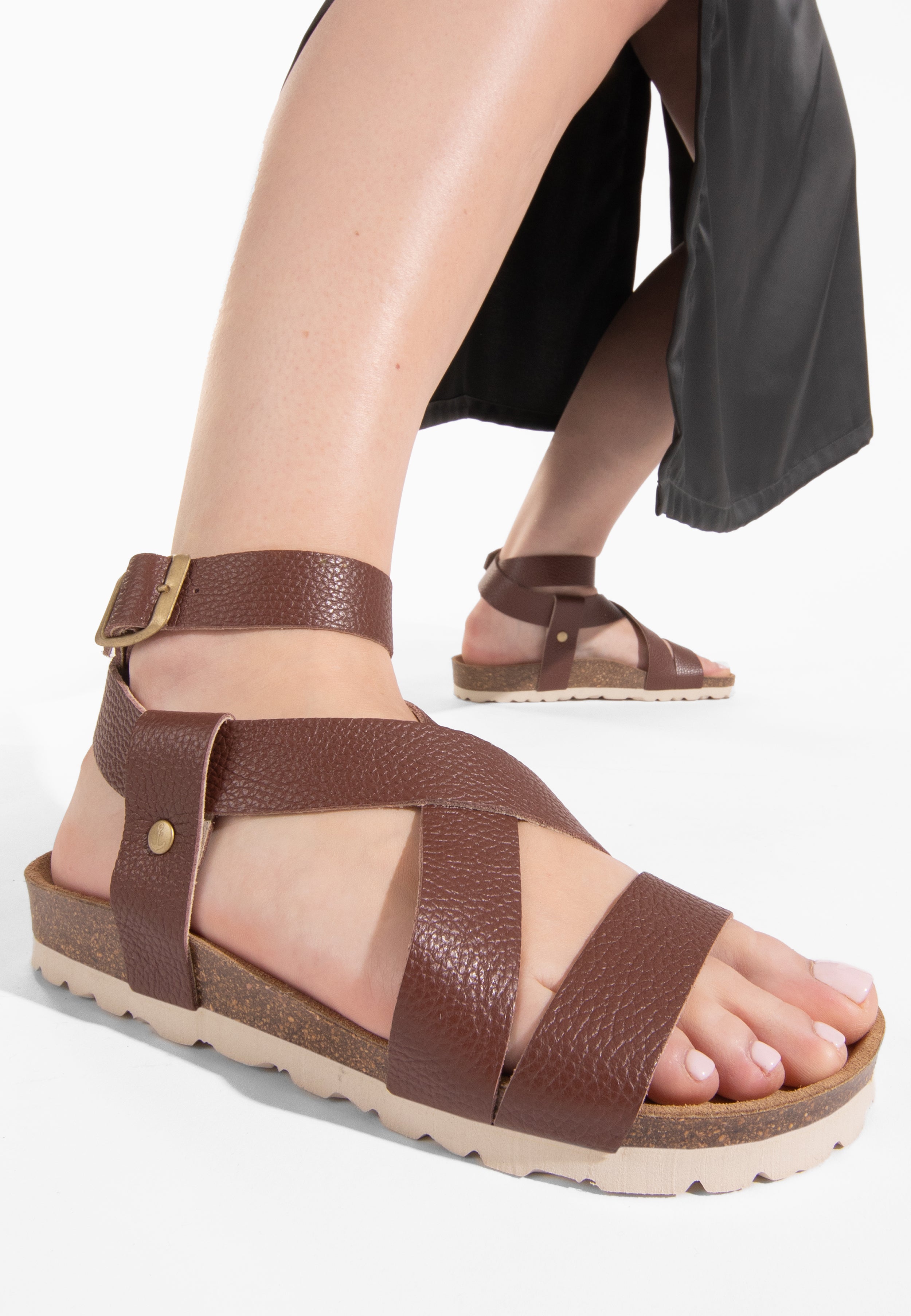 Mykonos Brown Leather Sandals