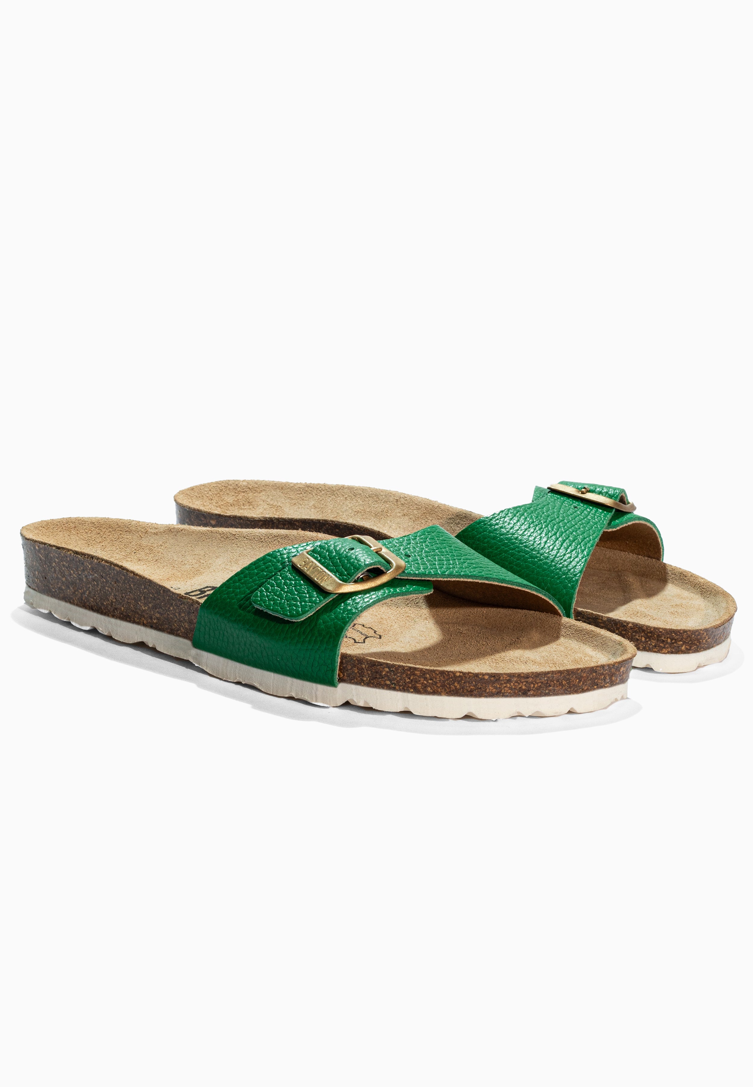 Zephyr Green Leather Sandals