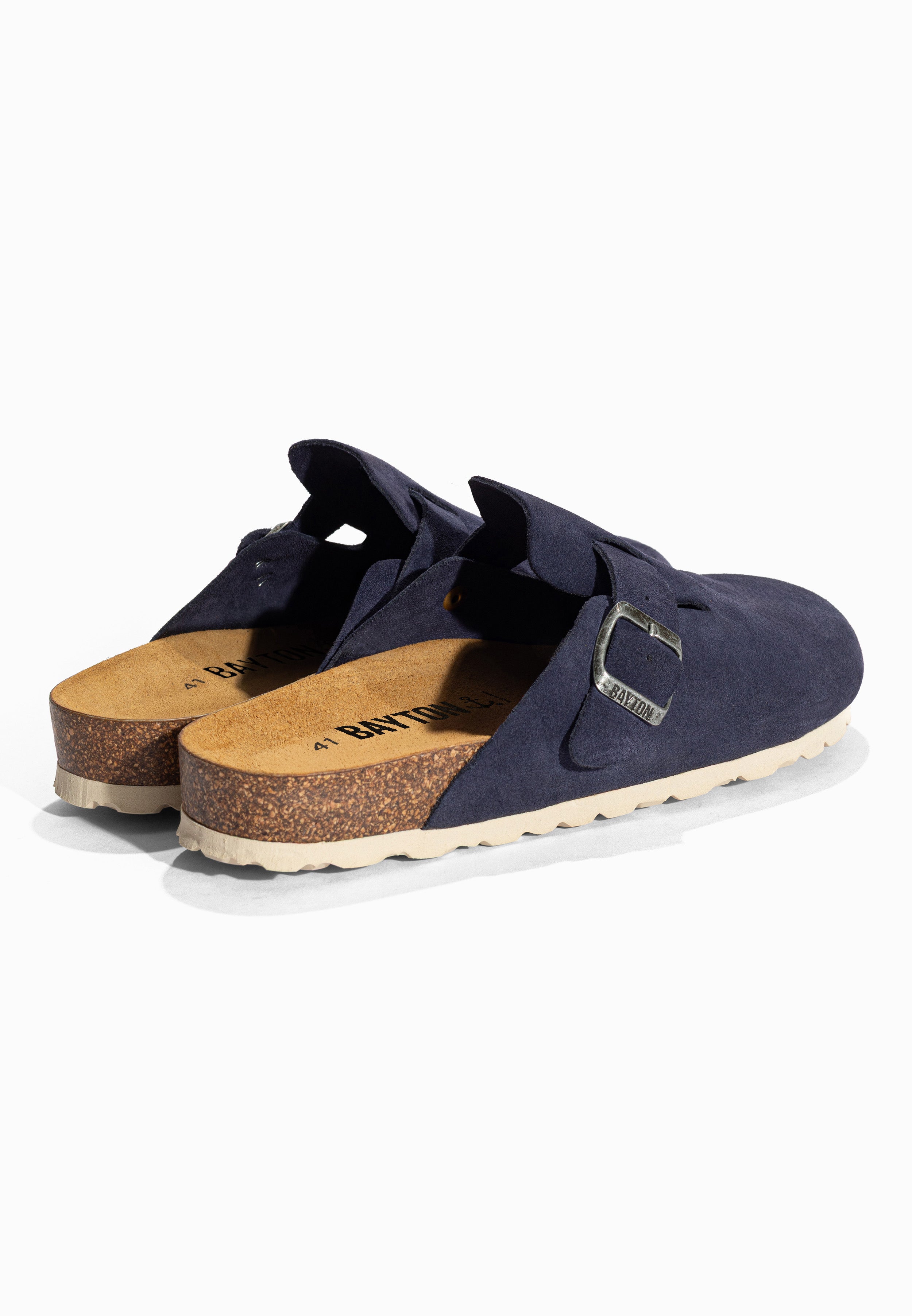 Sabots Milky Bleu marine en Cuir Suédé Bayton pour Homme