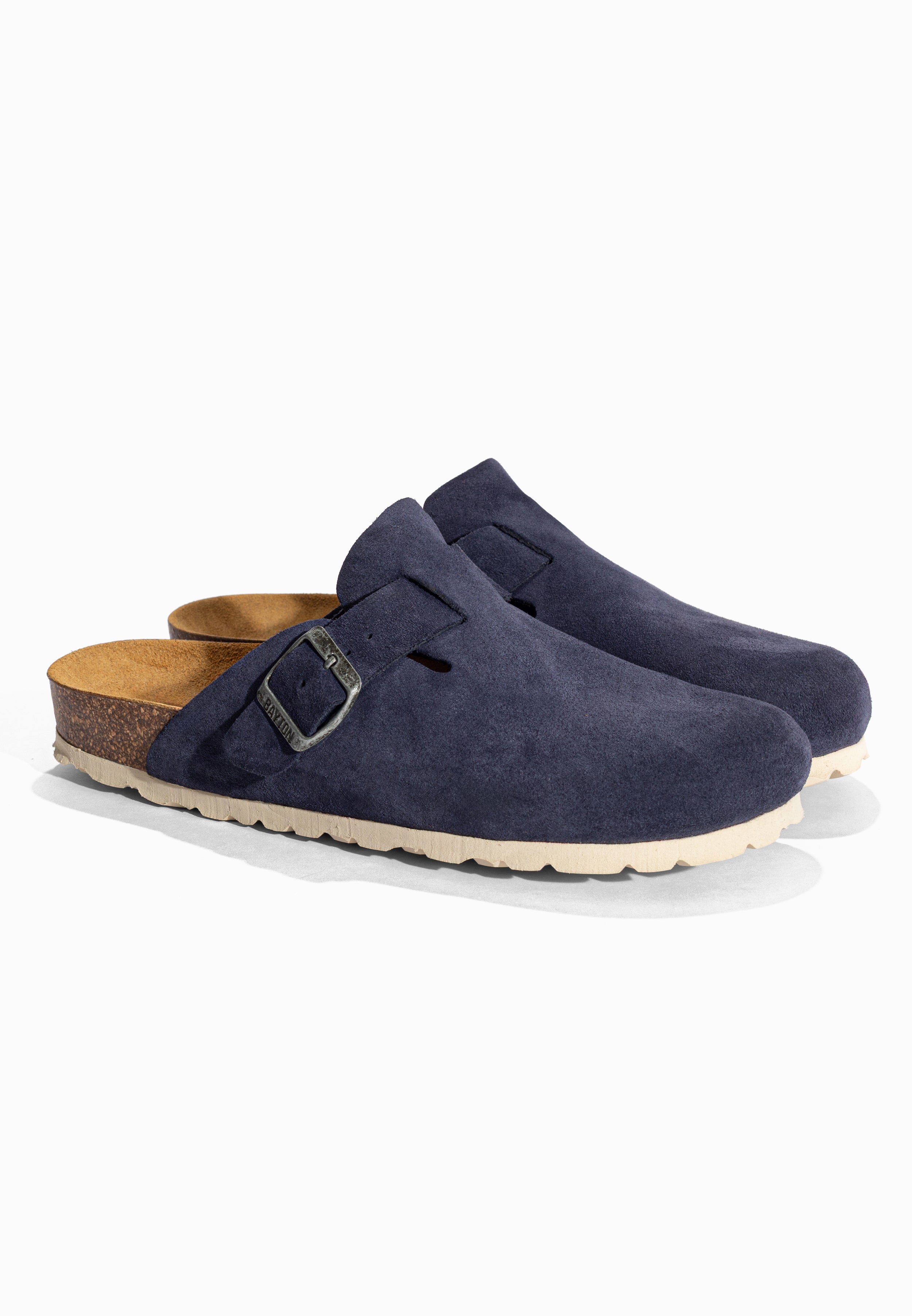 Sabots Milky Bleu marine en Cuir Suédé Bayton pour Homme