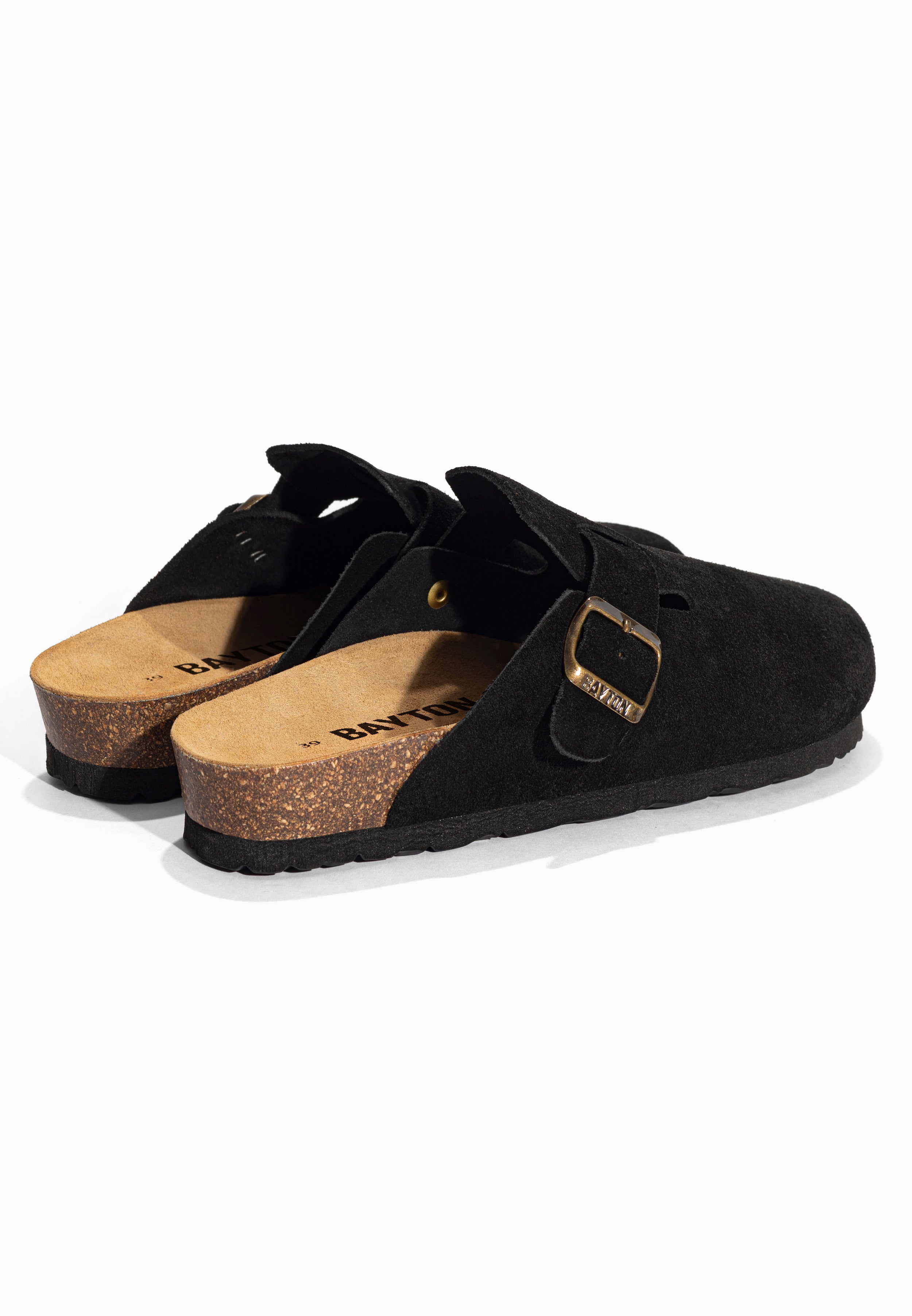 Sabots Milky Noir en Cuir Suédé