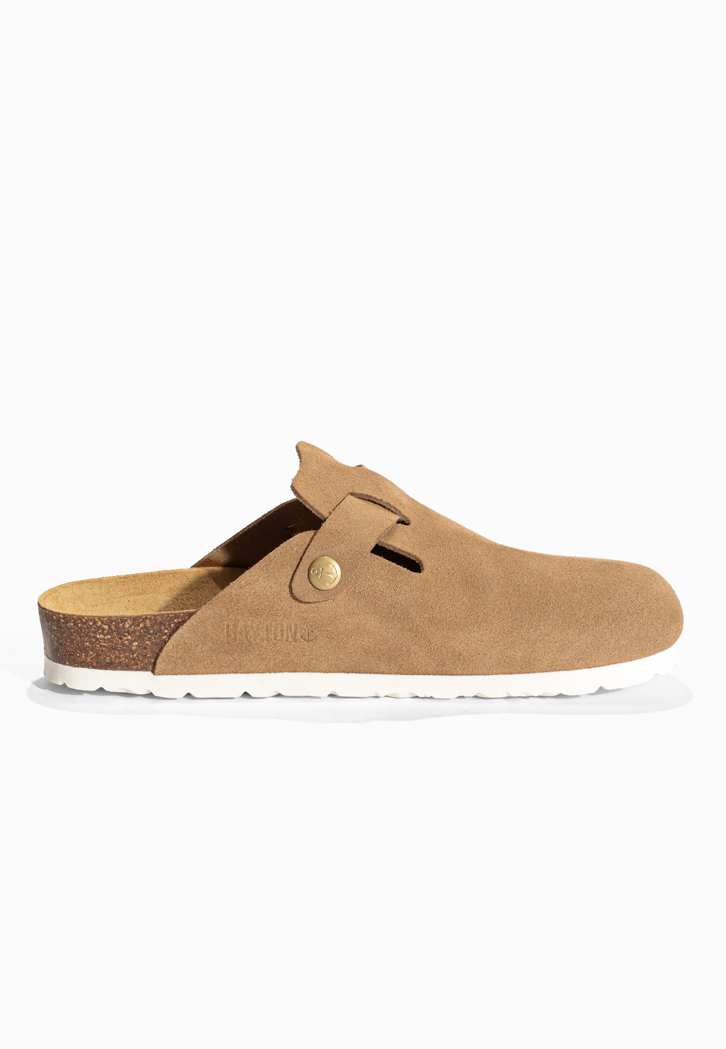 Sabots Milky Beige en Cuir Suédé Bayton pour Femme