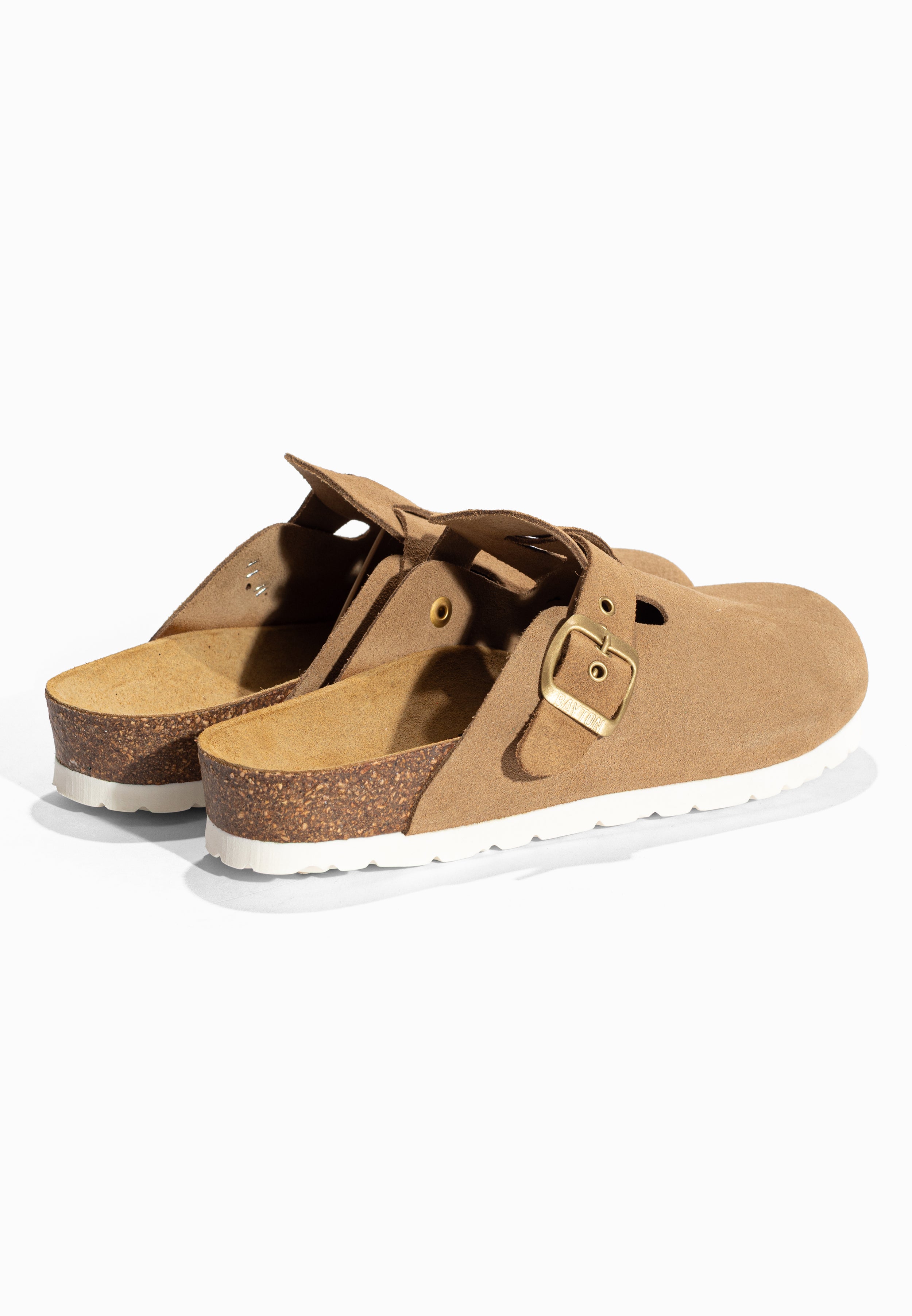 Sabots Milky Beige en Cuir Suédé Bayton pour Femme