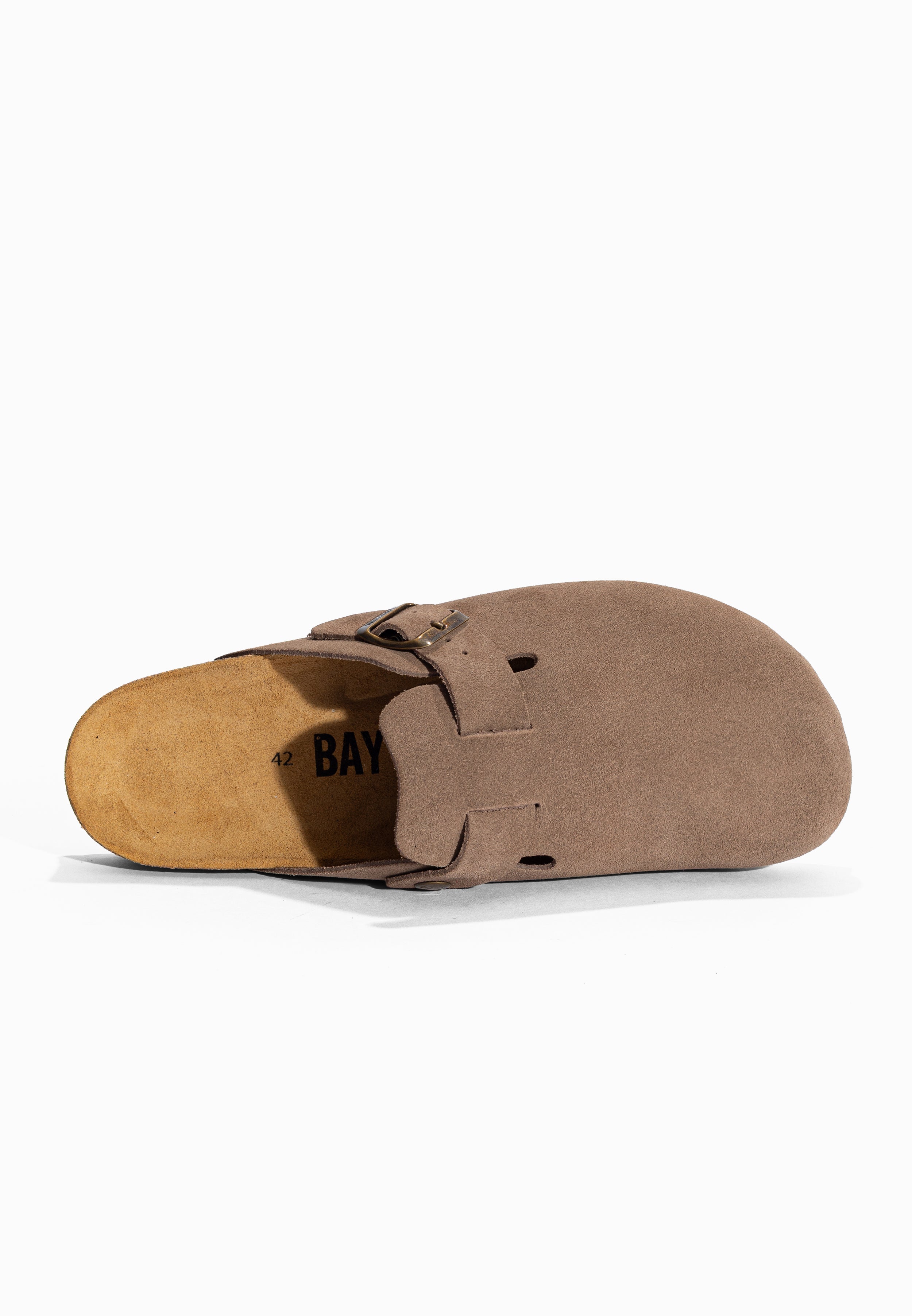 Sabots Milky Taupe en Cuir Suédé Bayton pour Homme