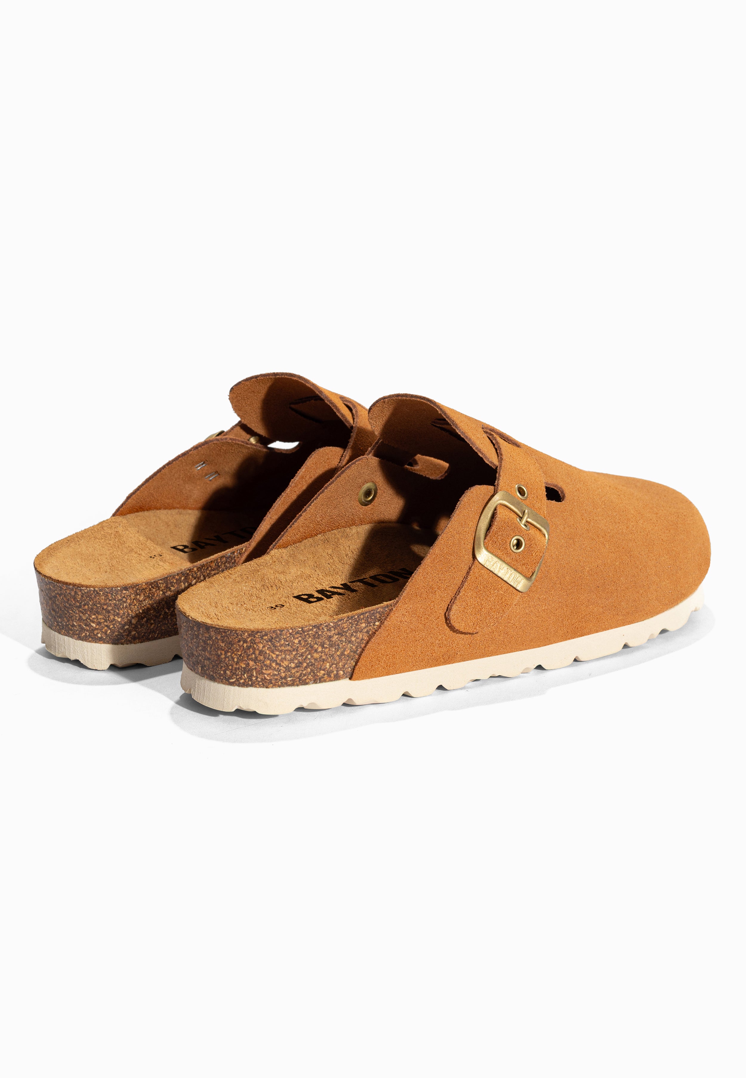 Sabots Milky Camel en Cuir Suédé